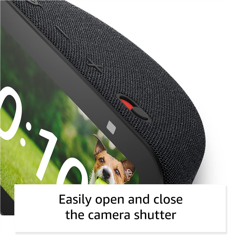  Amazon Echo Show 5 (newest model), Smart display with 2x the bass and clearer sound, Charcoal
