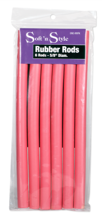 Soft ’n Style Rubber Rods, Long Pink - 5/8"