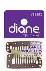 Diane Wig Clips- Brown- Large
