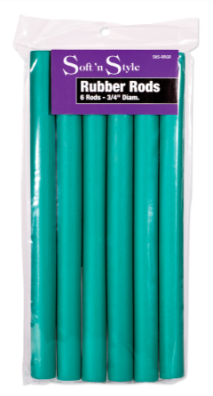 Soft ’n Style Rubber Rods, Long Green - 3/4"