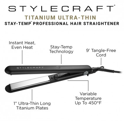 Stylecraft Stay-Temp Flat Iron w/ FREE Turbo Dryer