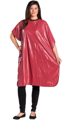 Scalpmaster Vinyl Shampoo Cape, Velcro Closure - Burgundy