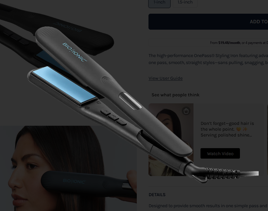 Bio ionic One Pass  Straightening Iron 