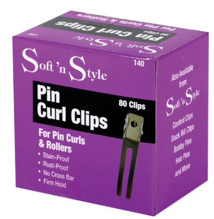 Soft ’n Style Double Prong Pin Curl Clips, Box of 80