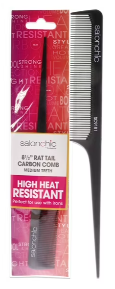 Salonchic 8 1/2'' Rat Tail Carbon Comb