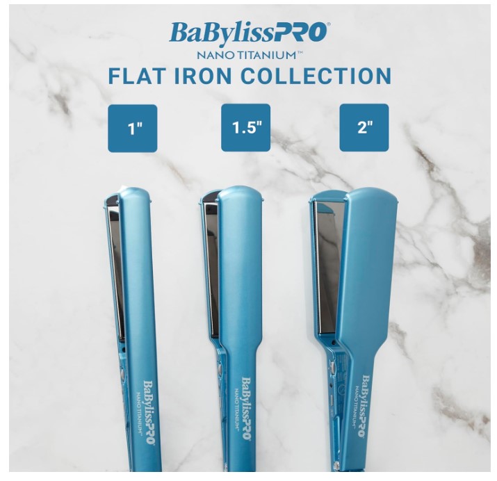 BabylissPRO Nano Titanium Ultra-Thin Hair Straightener, Professional Flat Iron For All Hair Types