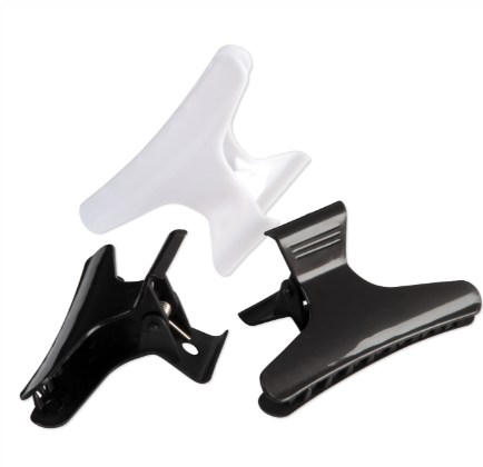 Soft ’n Style Butterfly Clamps, Wide, Black & White - 3"
