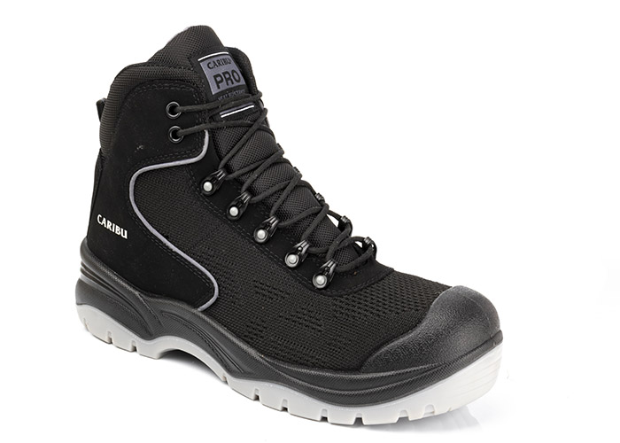 Bota industrial 317-C Malla negra gris