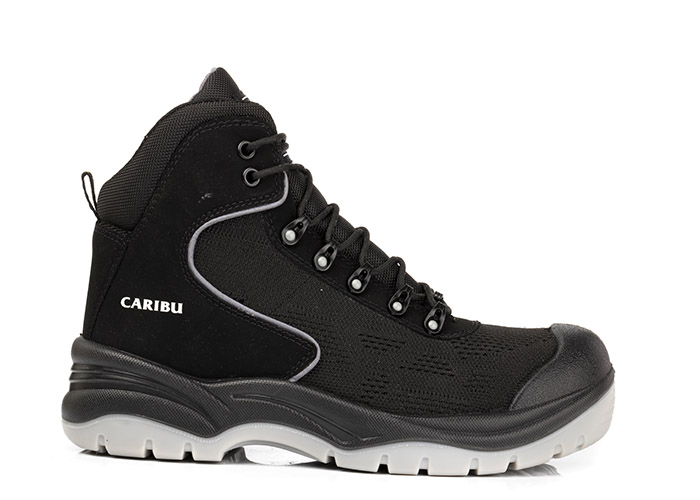 Bota industrial 317-C Malla negra gris