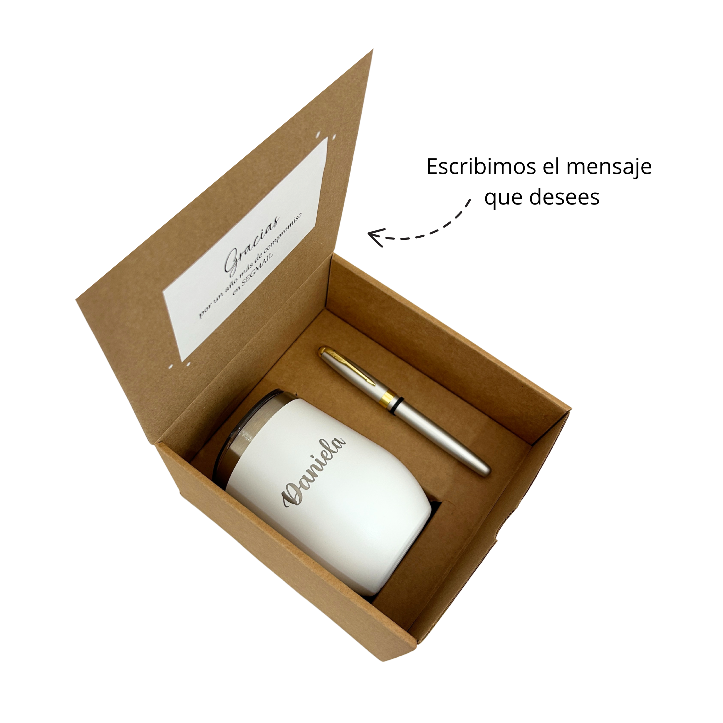 Kit Termo y Pluma Plata