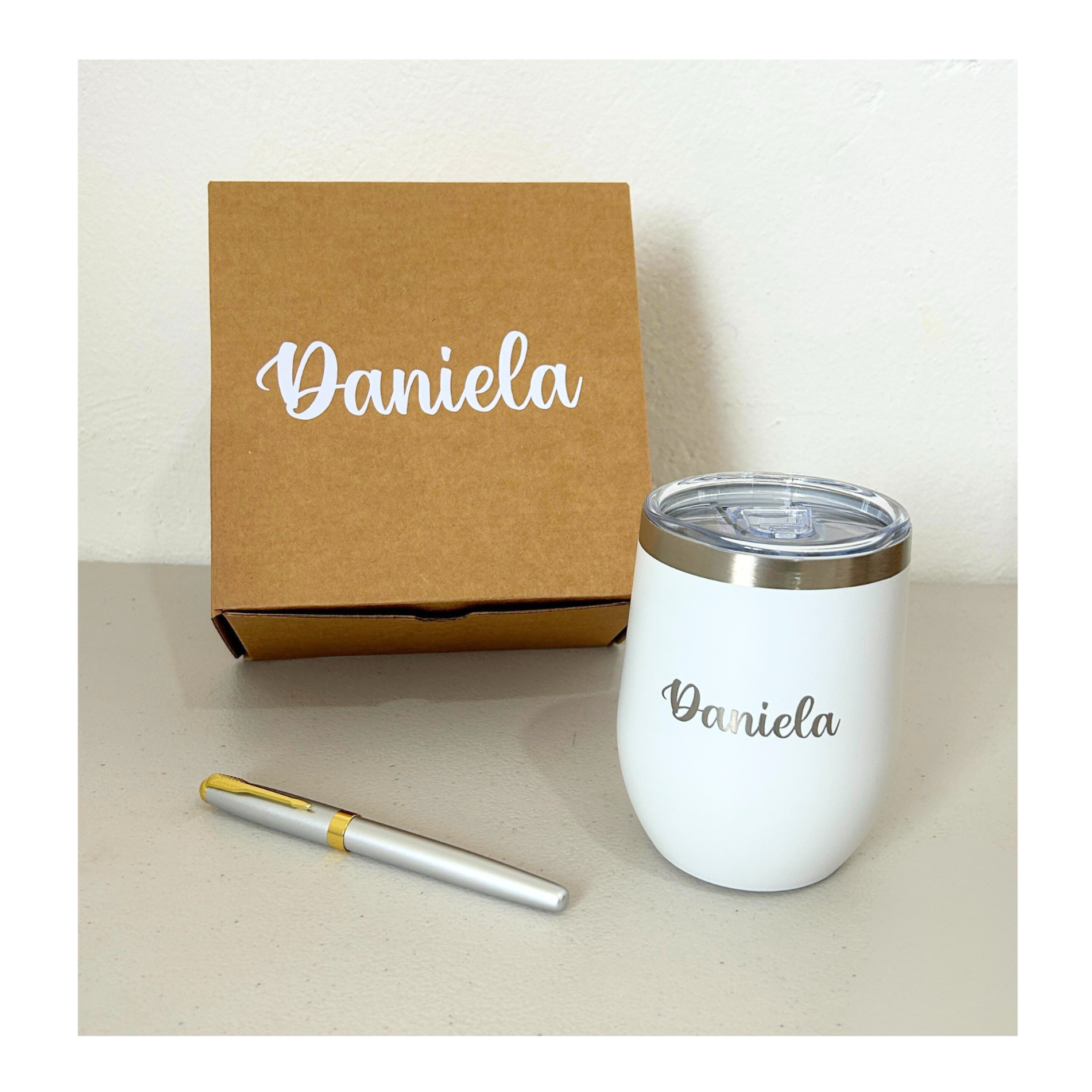 Kit Termo y Pluma Plata