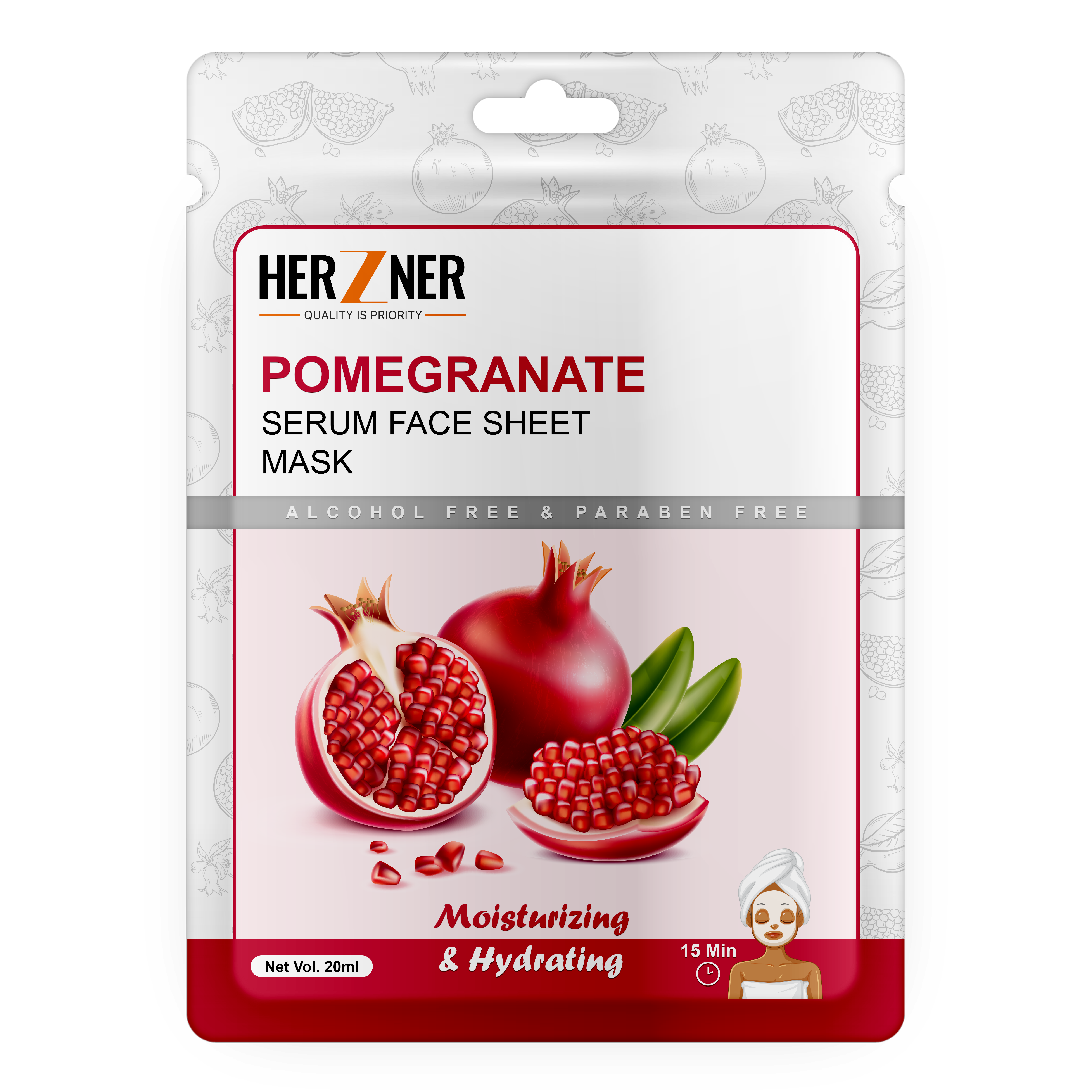 Herzner Pomegranate Face Sheet Mask