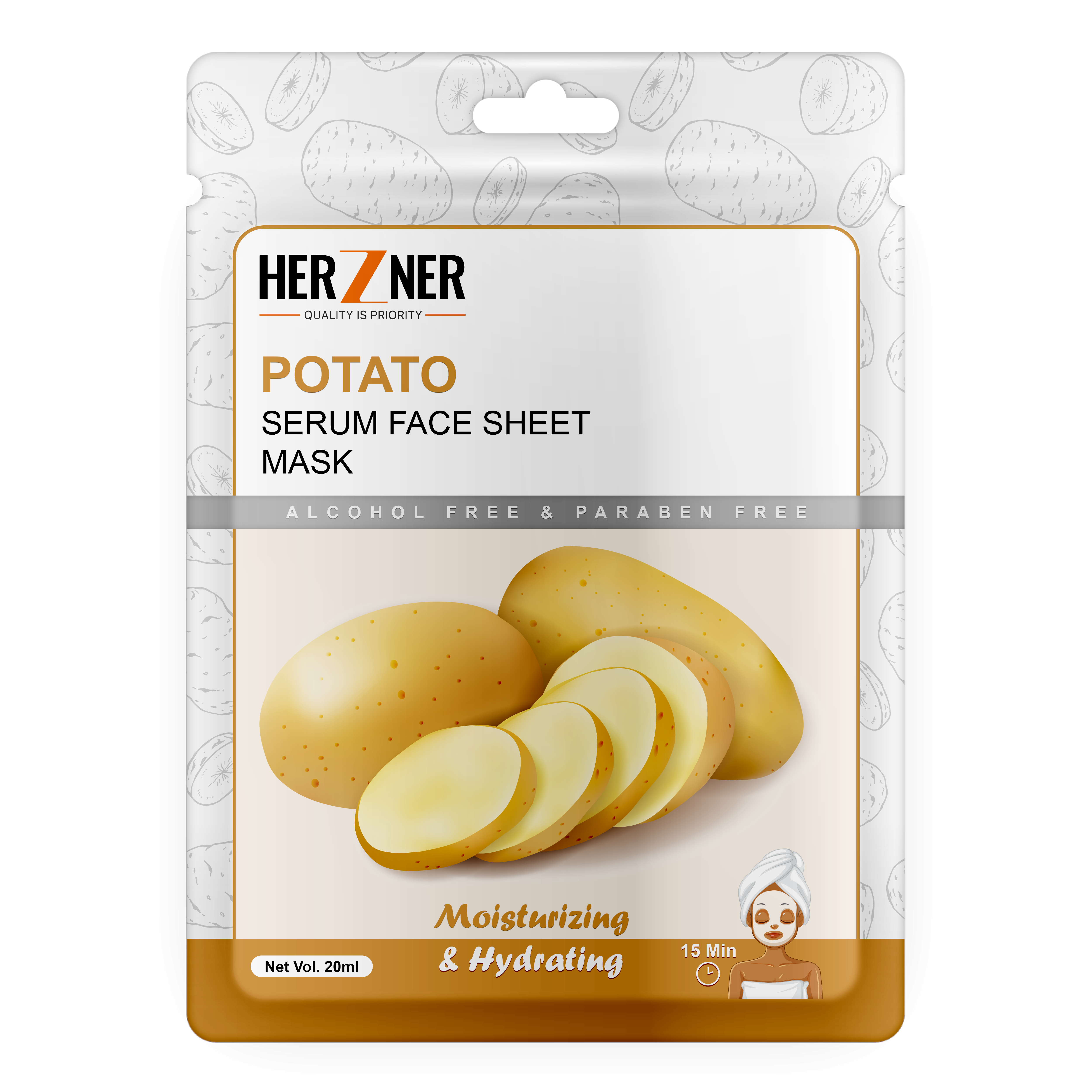 Herzner Potato Facial Sheet Mask