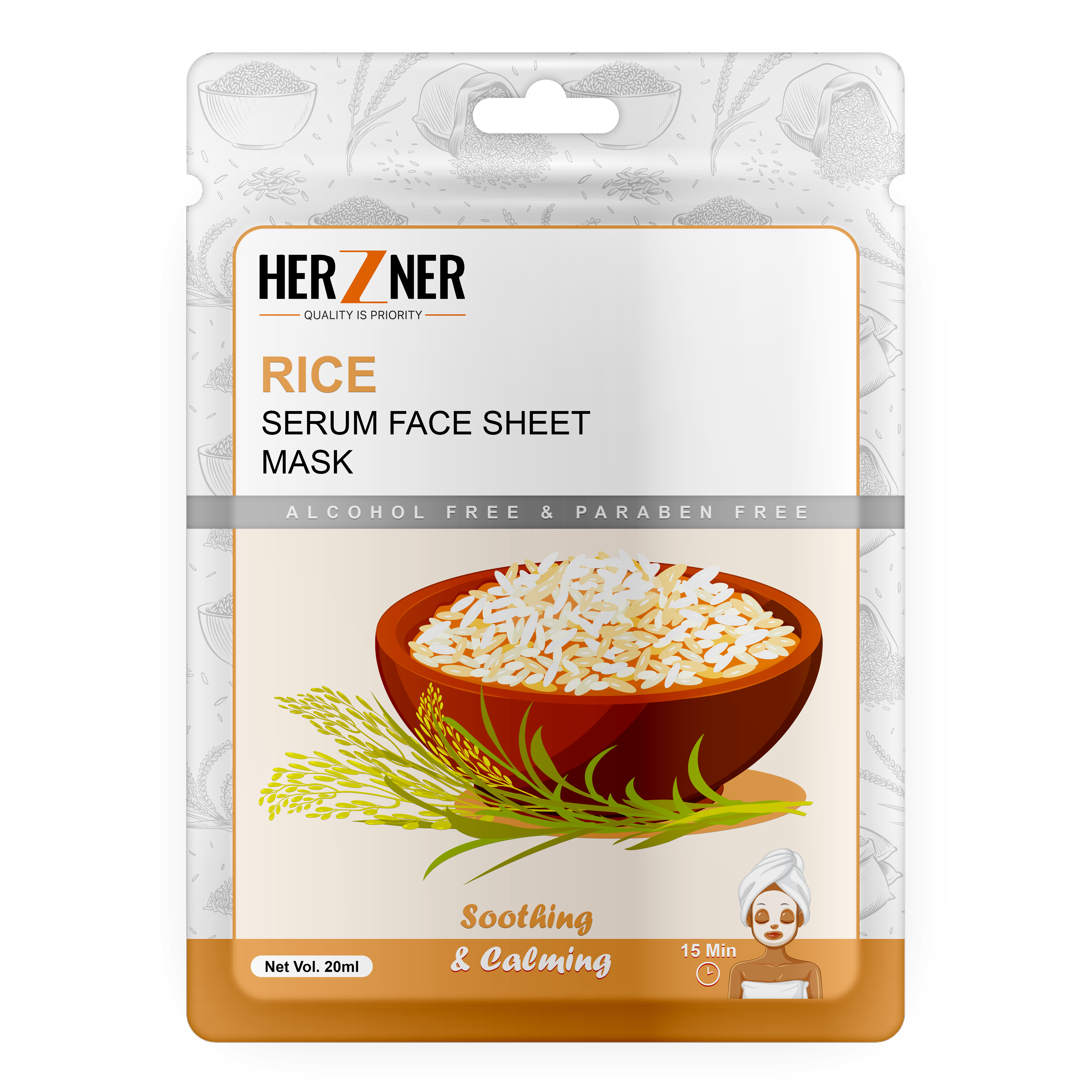 Herzner Rice Facial Sheet Mask