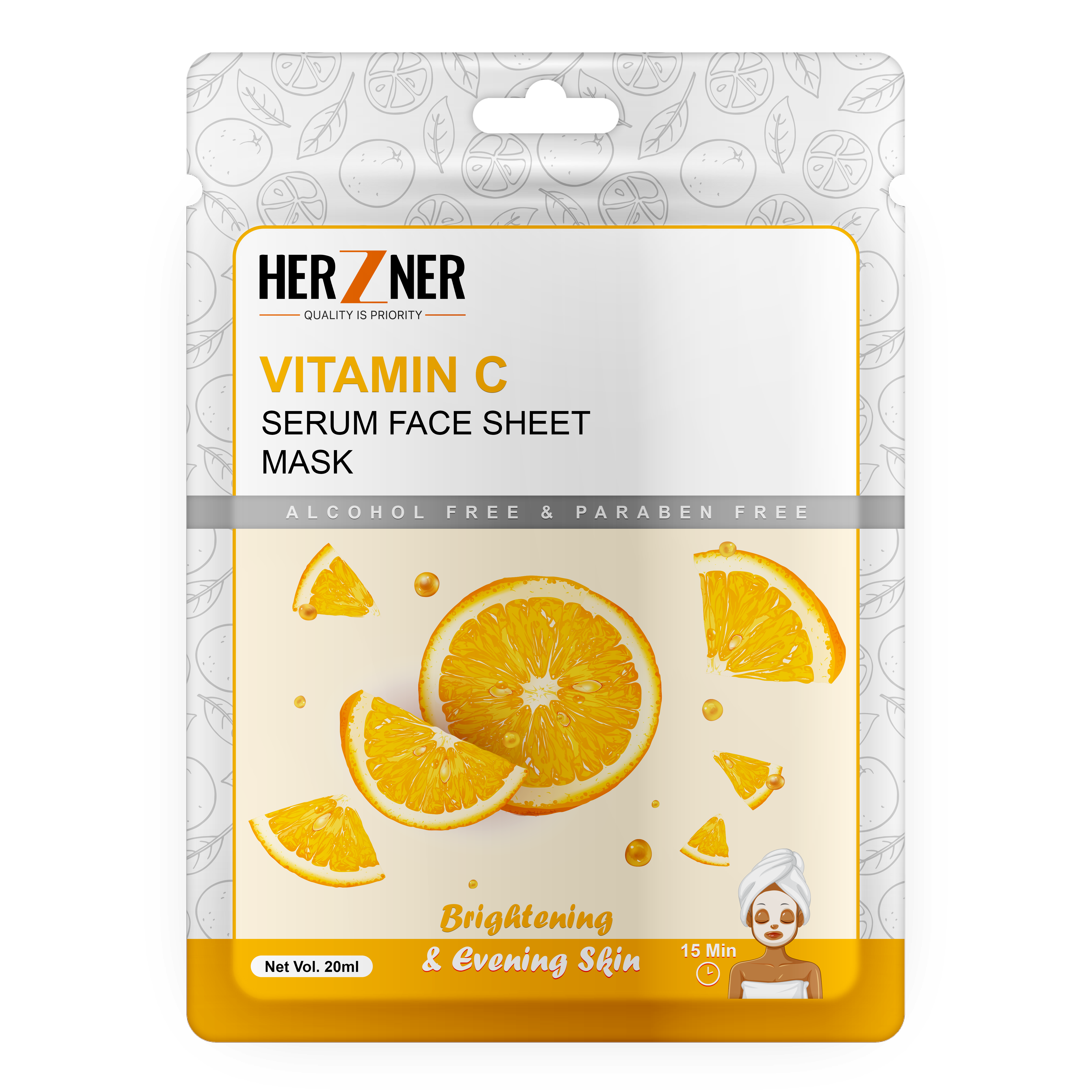 HERZNER Vitamin C Face Sheet Mask