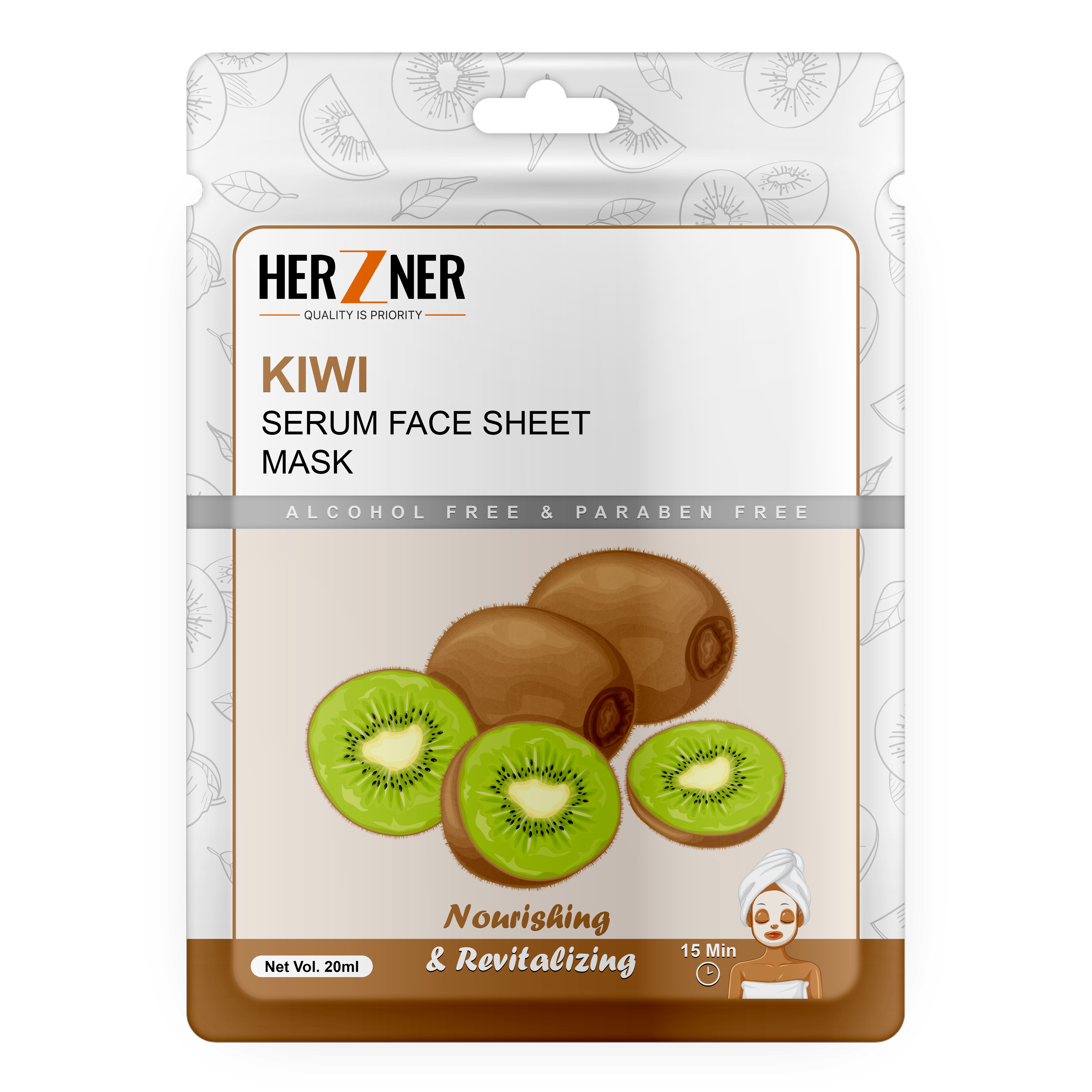 HERZNER Kiwi Facial Sheet Mask