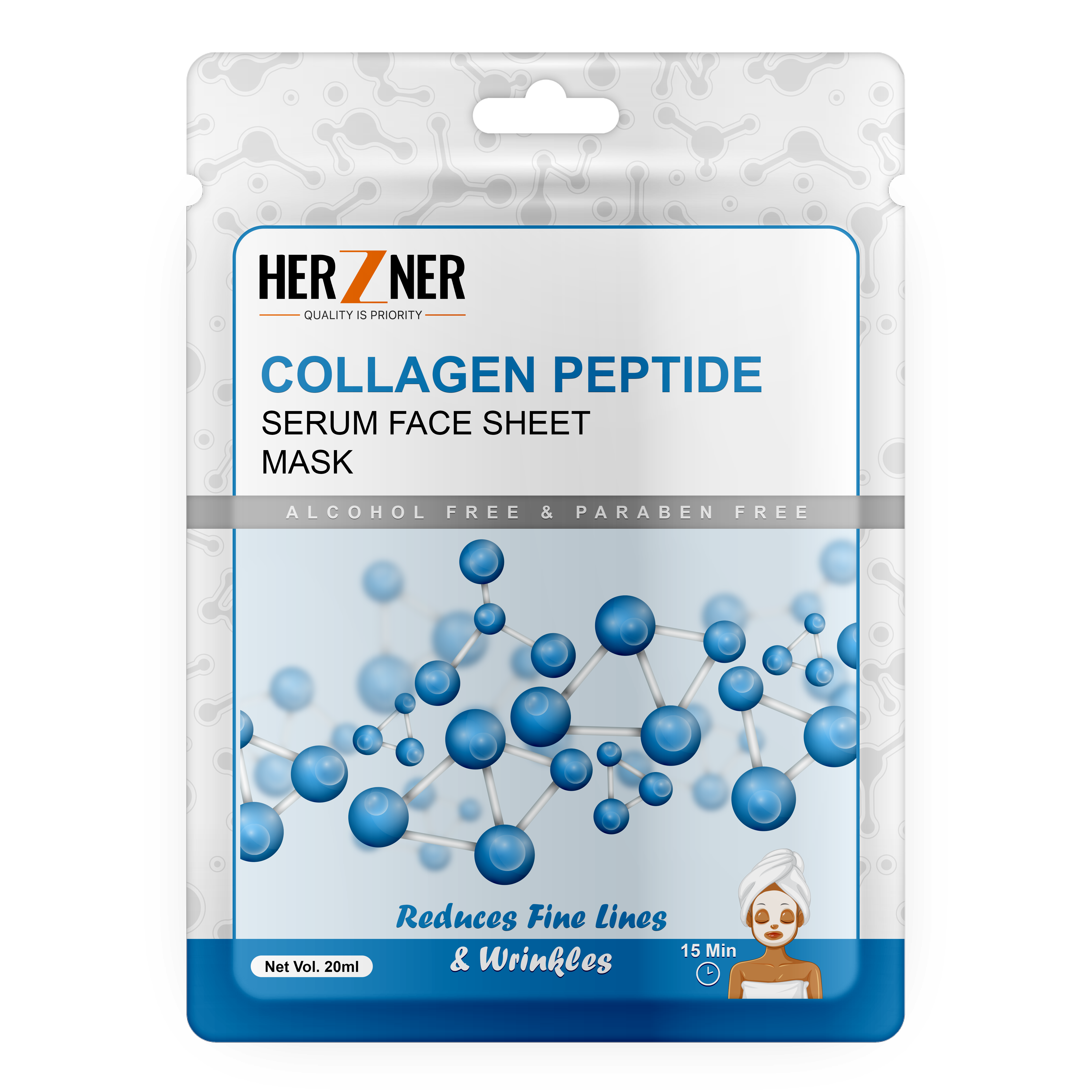 HERZNER Collagen Peptide Facial Sheet Mask