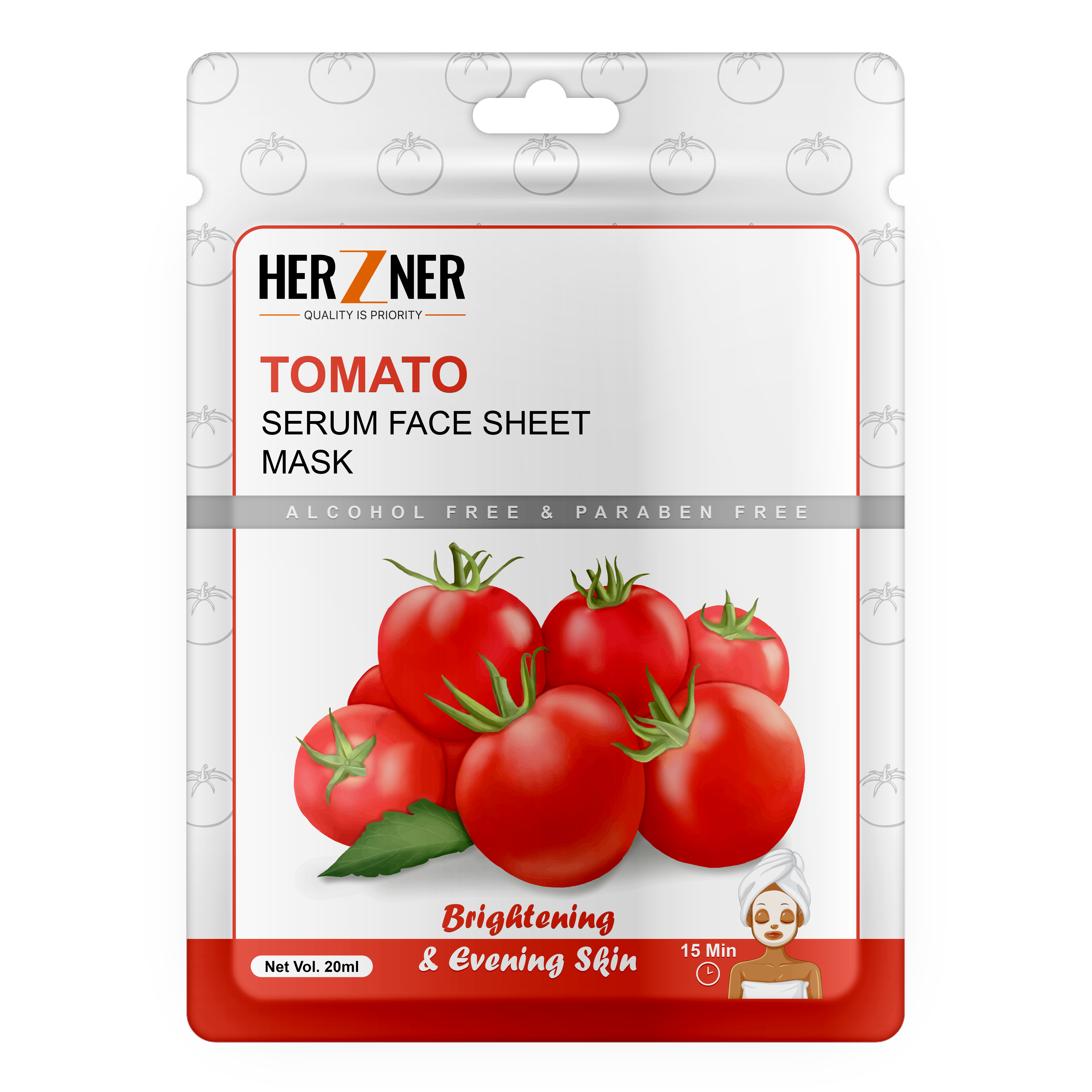 HERZNER Tomato Serum Face Sheet Mask