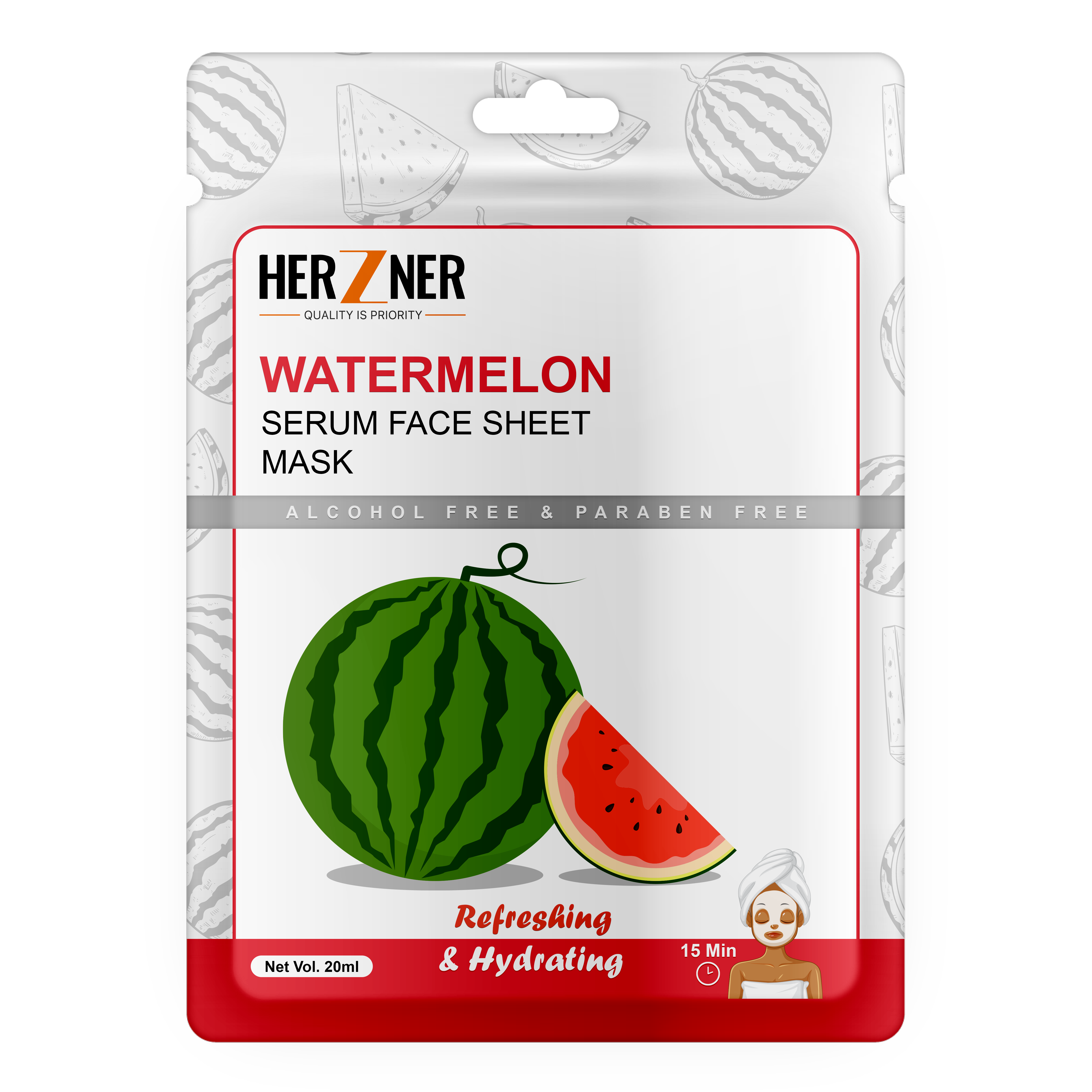 HERZNER Watermelon Serum Face Sheet Mask