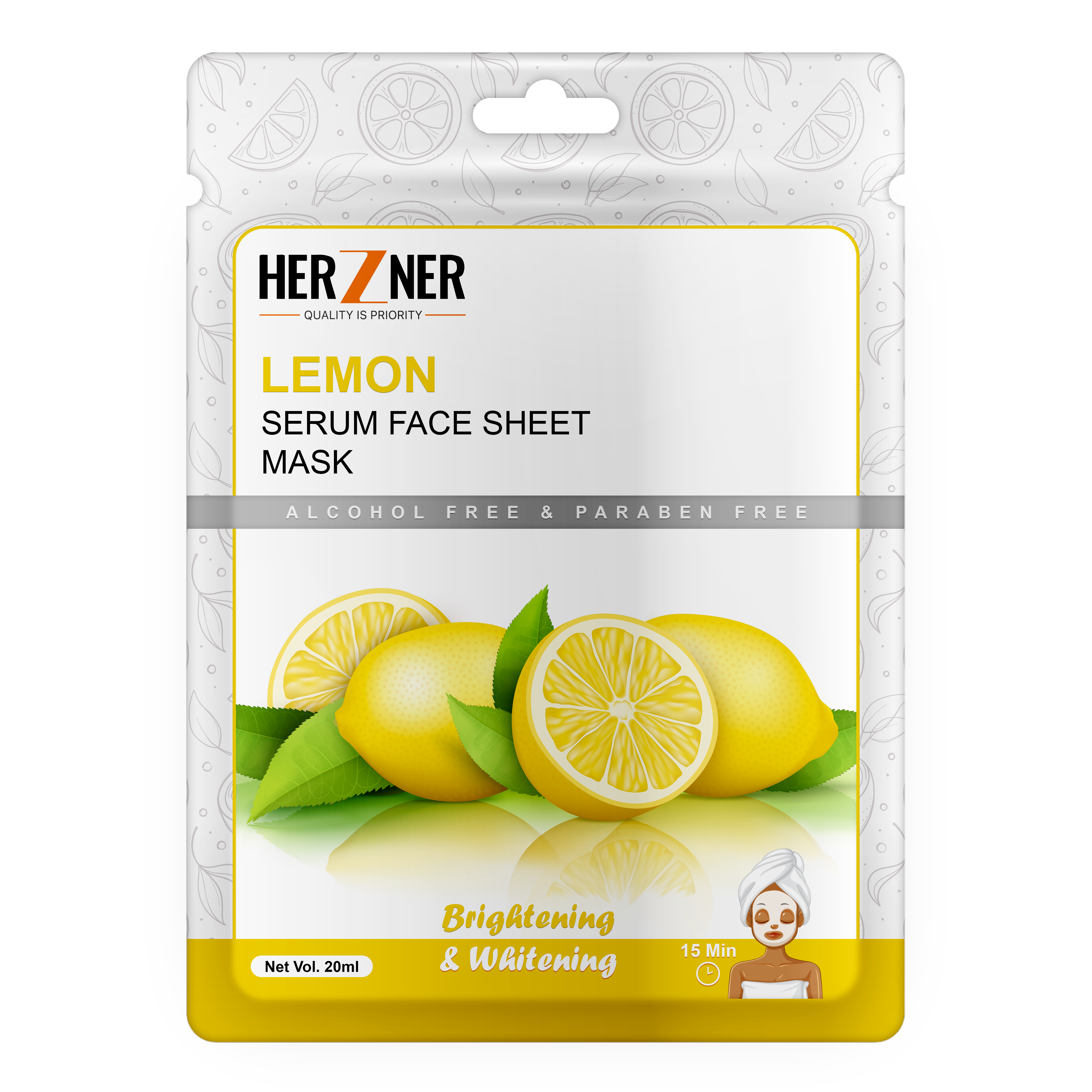 HERZNER Lemon Serum Face Sheet Mask