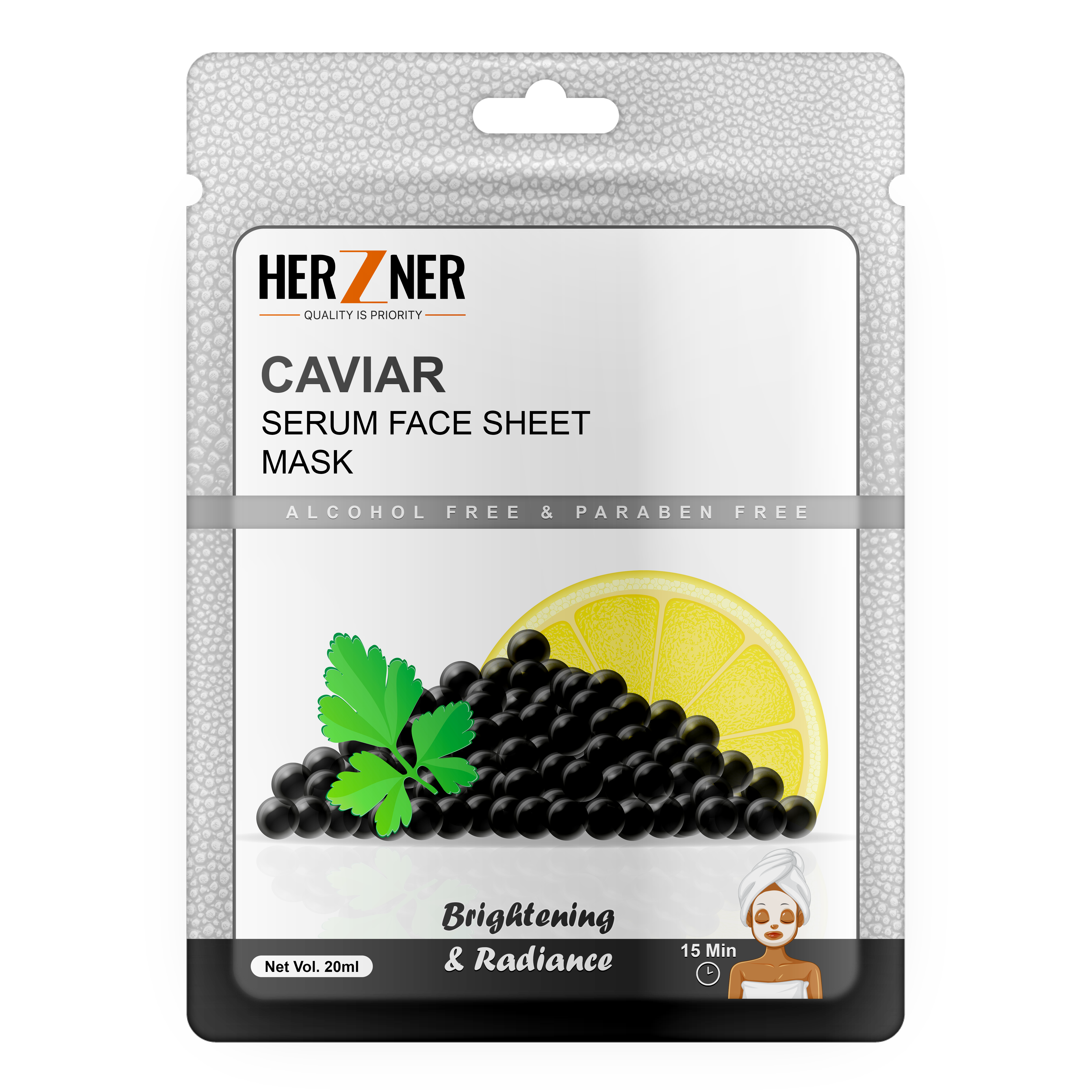 HERZNER Caviar Serum Face Sheet Mask