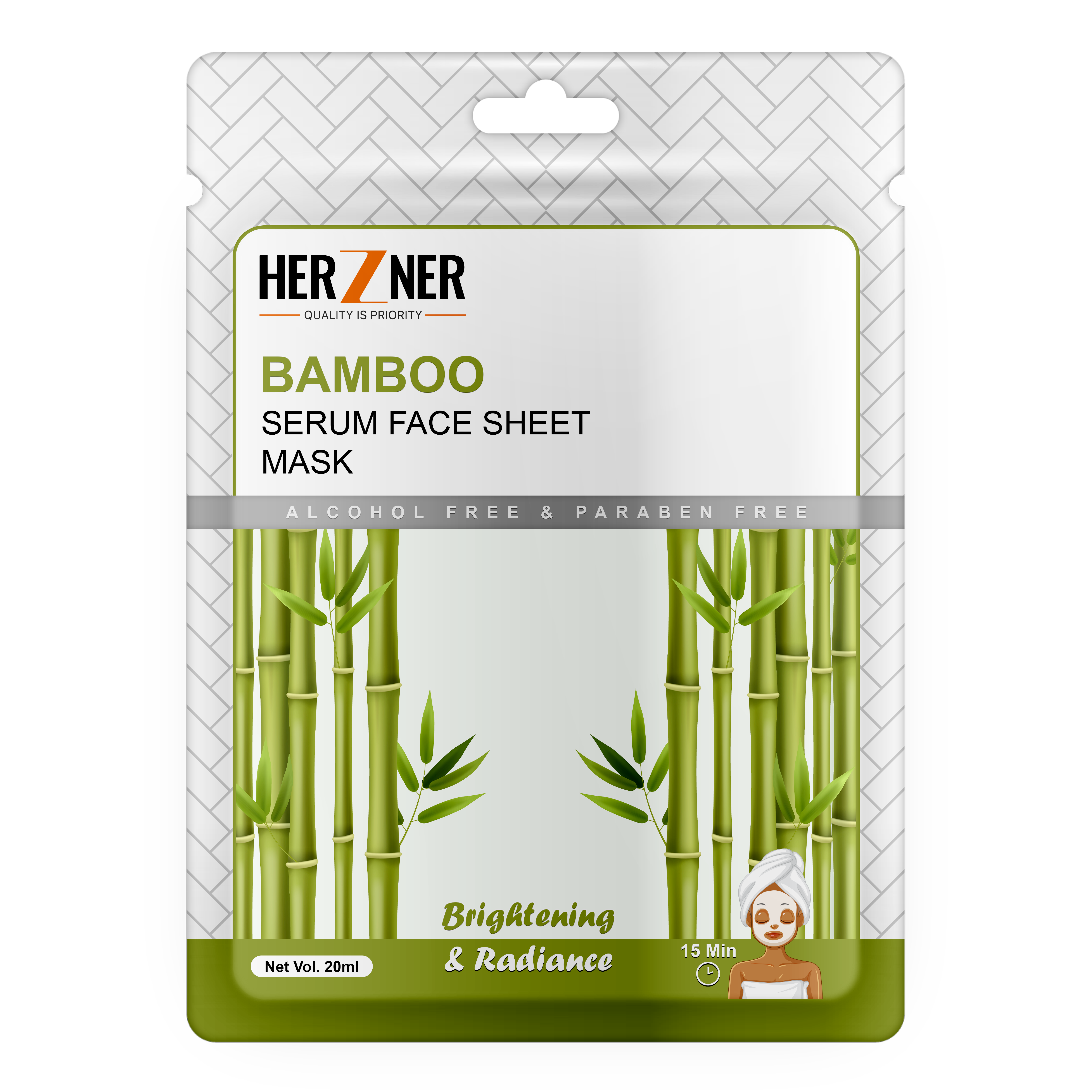 HERZNER Bamboo Serum Face Sheet Mask