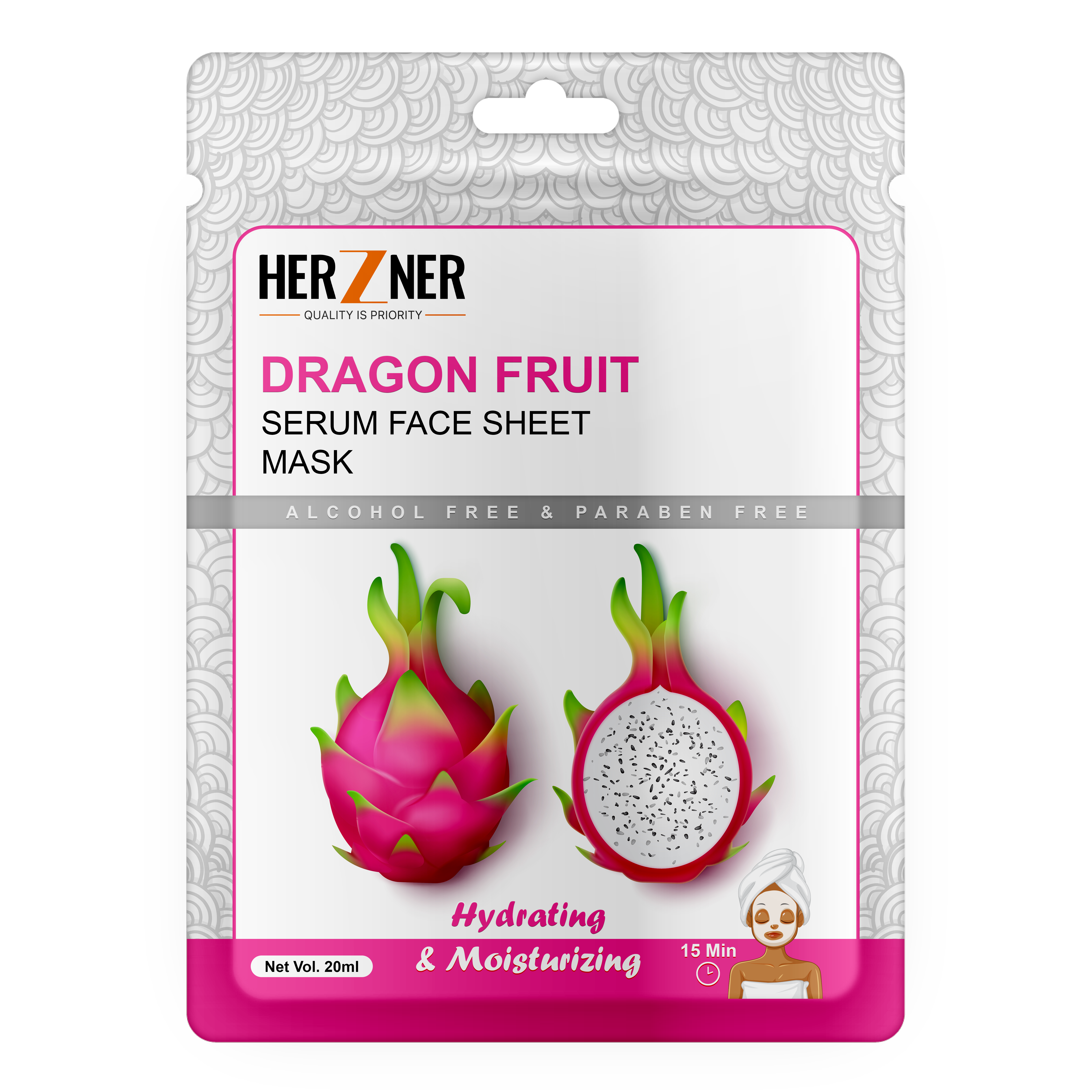 HERZNER Dragon Fruit Serum Face Sheet Mask