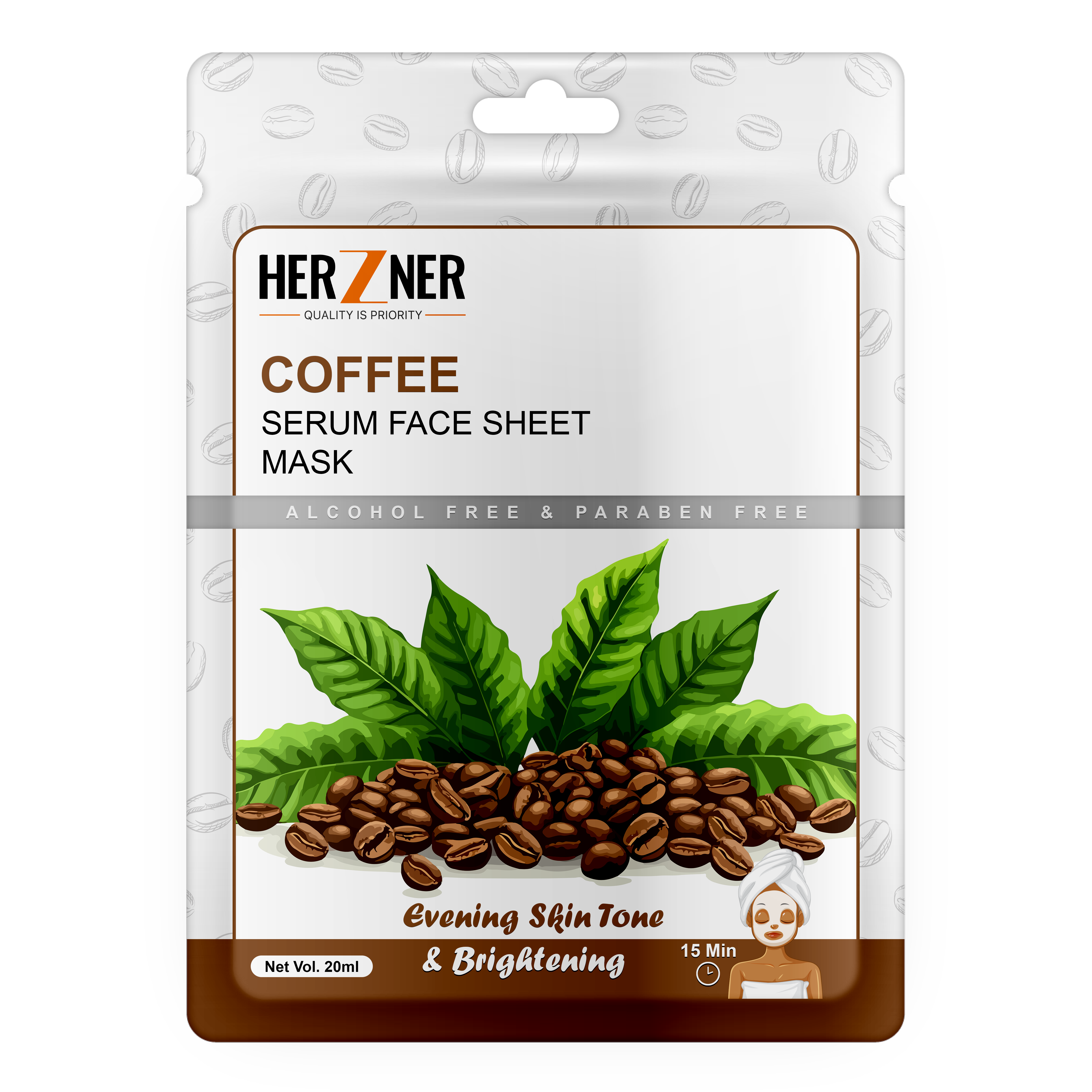 HERZNER Coffee Serum Face Sheet Mask
