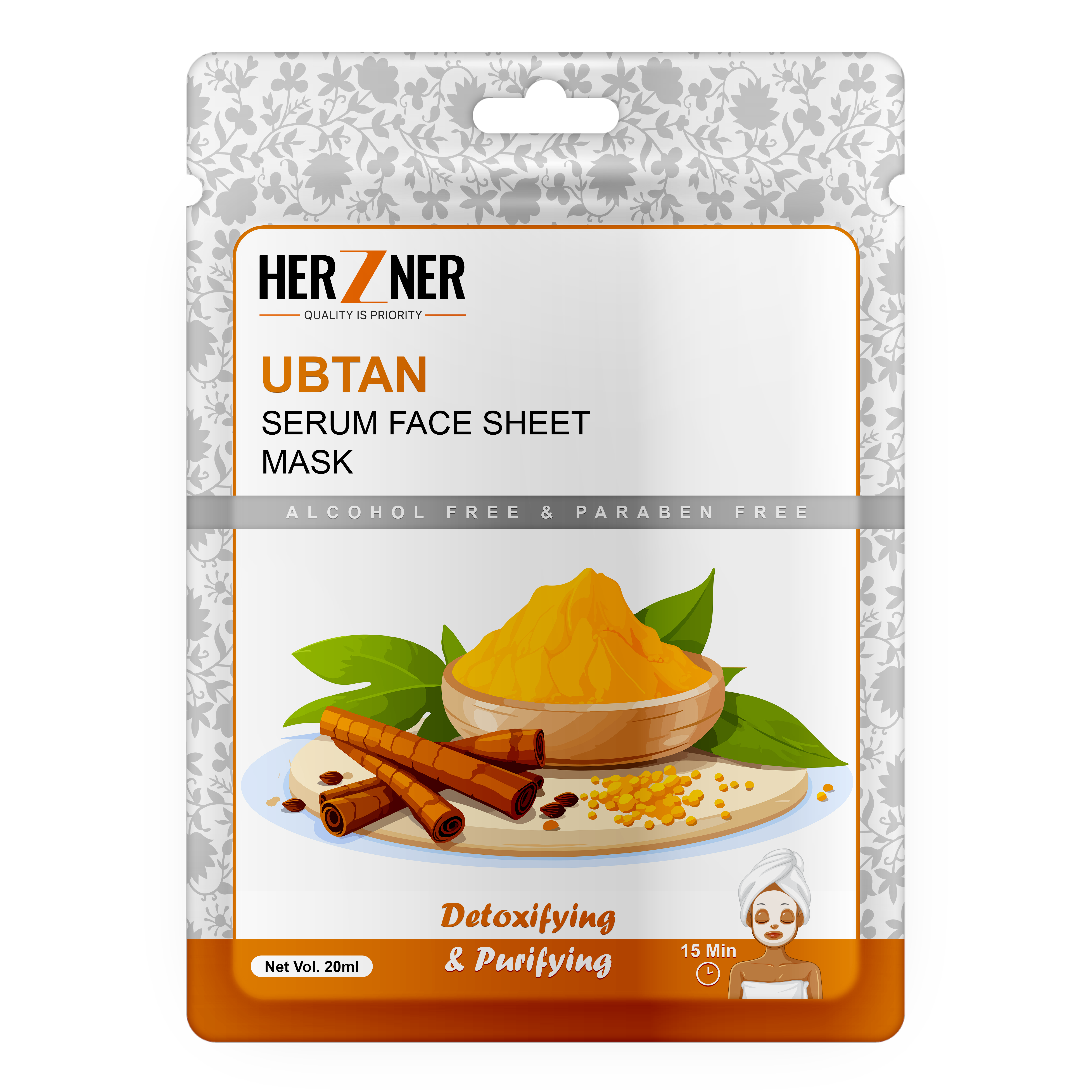 HERZNER Ubtan Serum Face Sheet Mask