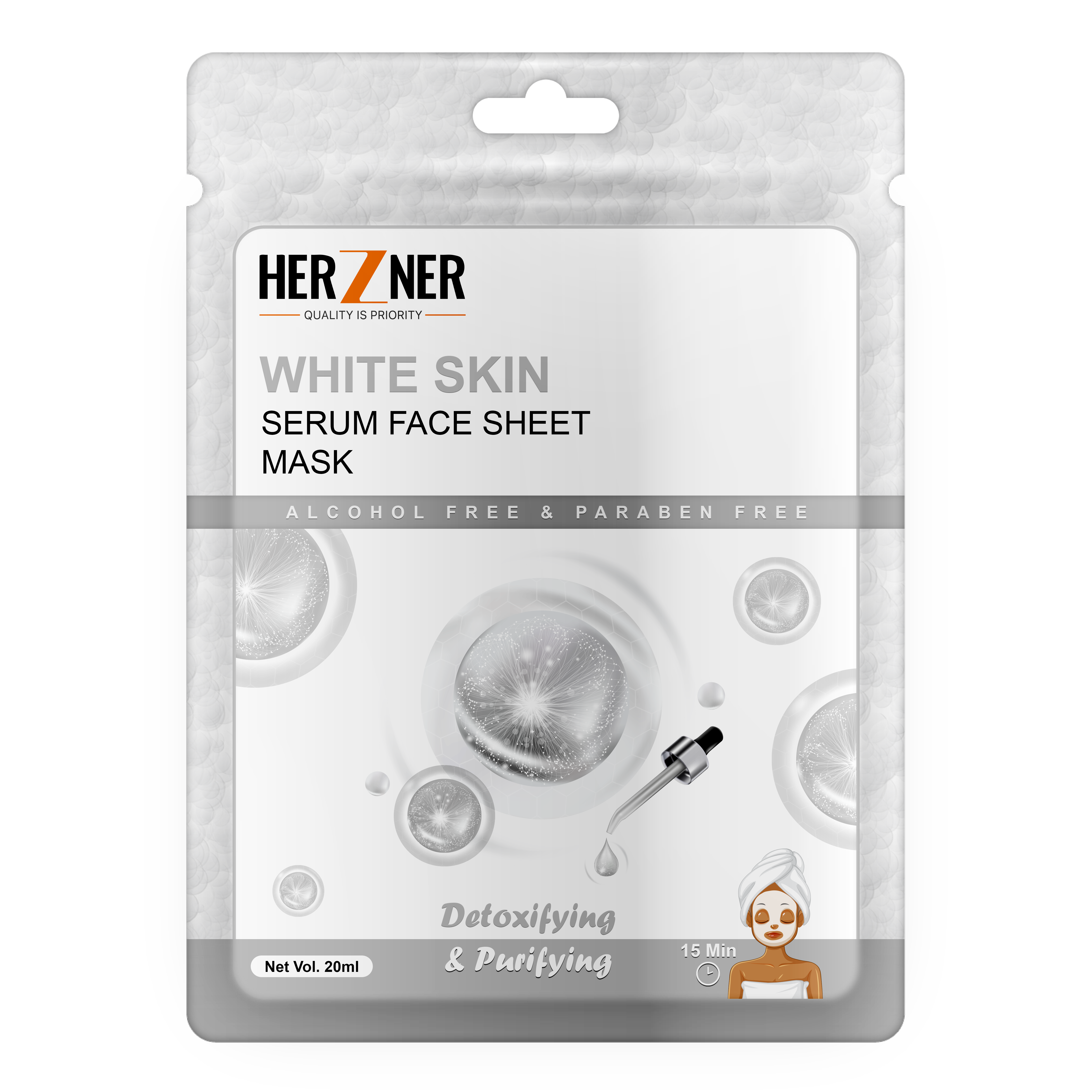 HERZNER White Skin Serum Face Sheet Mask