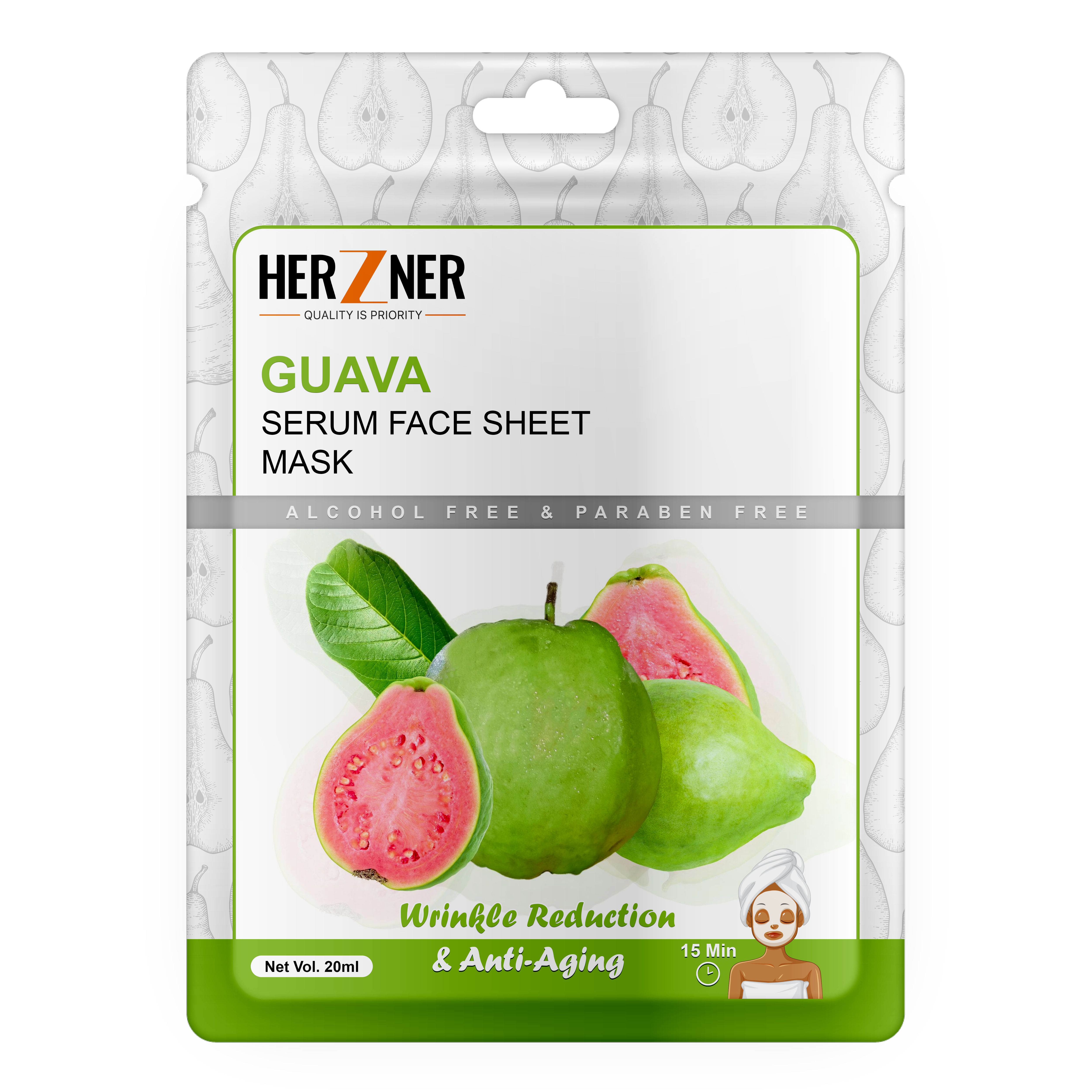 HERZNER Guava Serum Face Sheet Mask