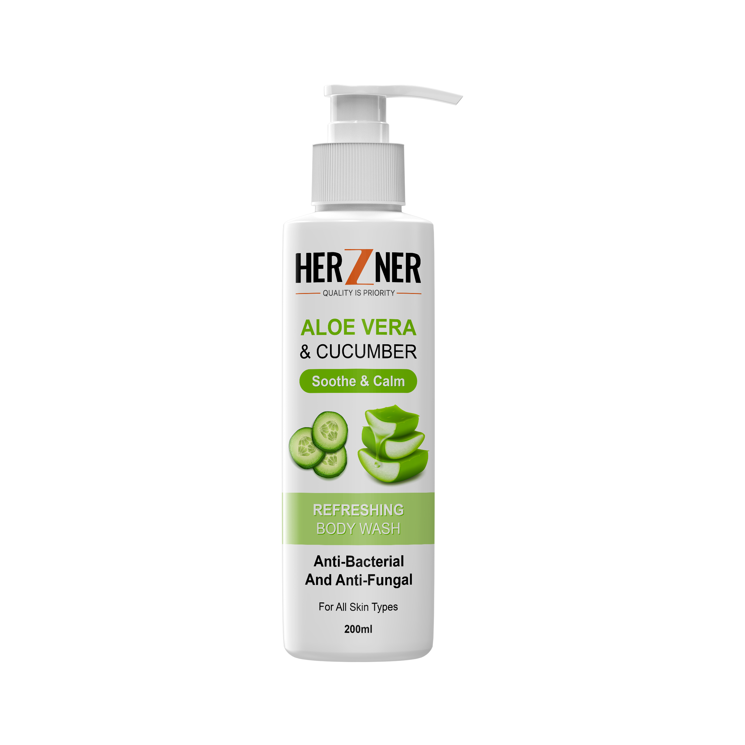 HERZNER Aloe Vera & Cucumber Body Wash 200 ml