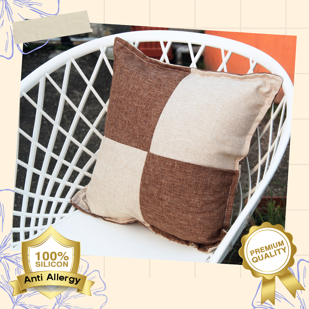 Bantal Motif kotak Kanvas & isi silicon - Karafuru