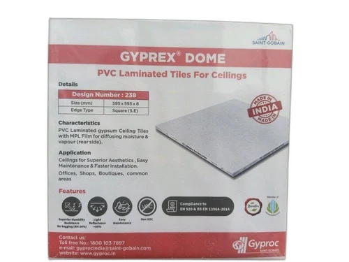Gyproc Gyprex Dome PVC Laminated Gypsum Ceiling Tile