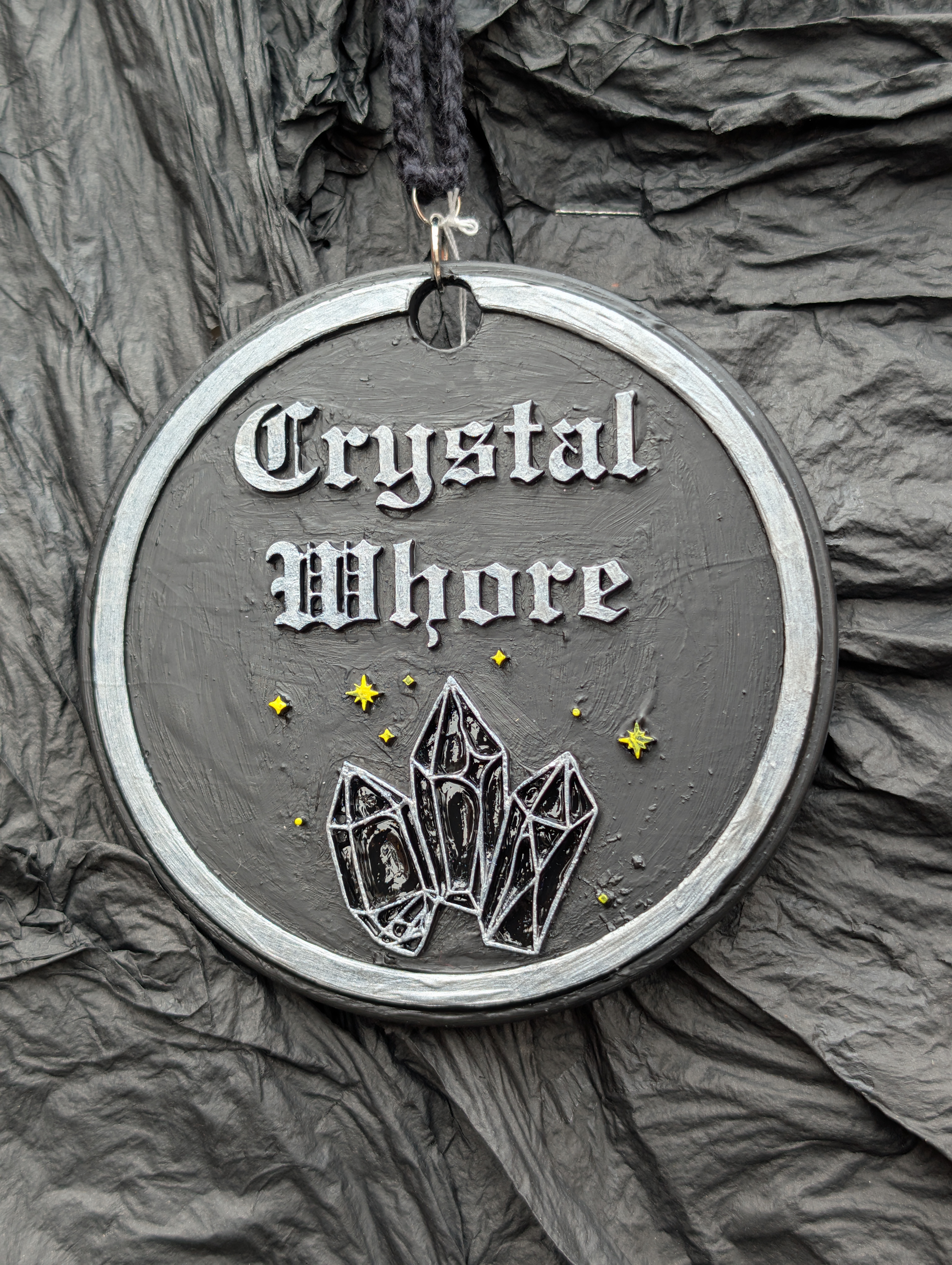 Crystal Whore Hanging Plaque