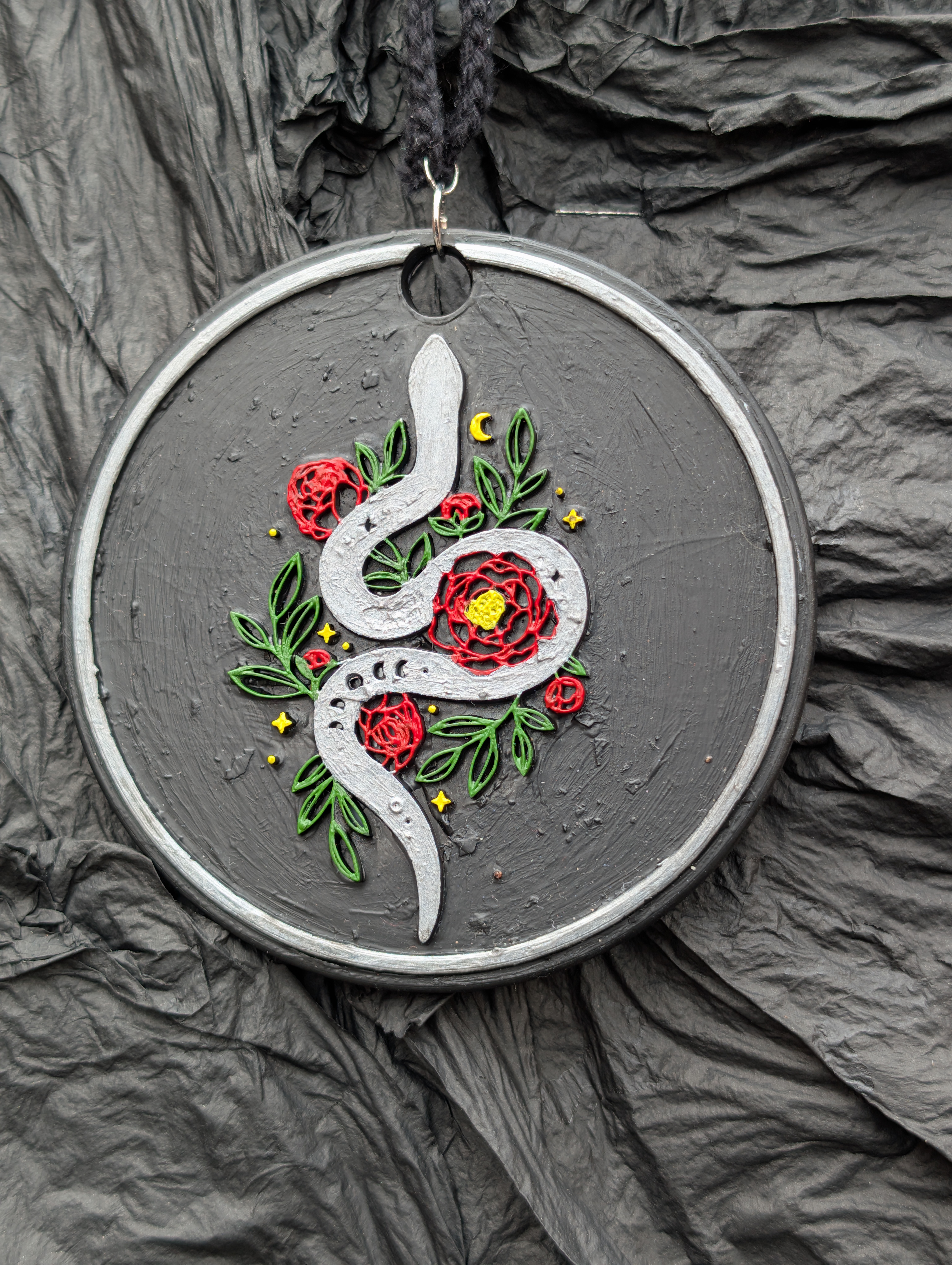 Silver Snake Hanging Plaque