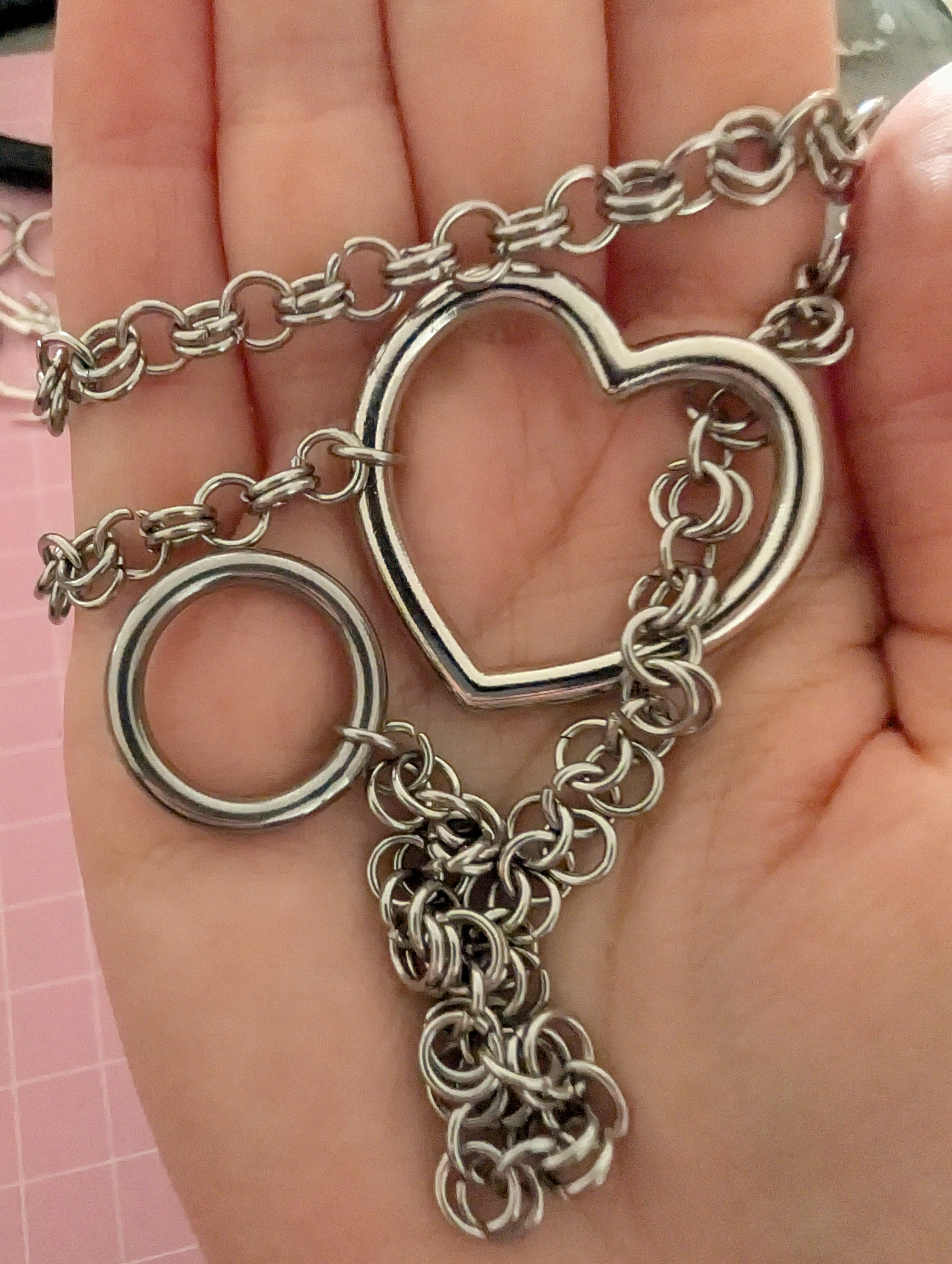 Leashed Heart Choker Chain Necklace