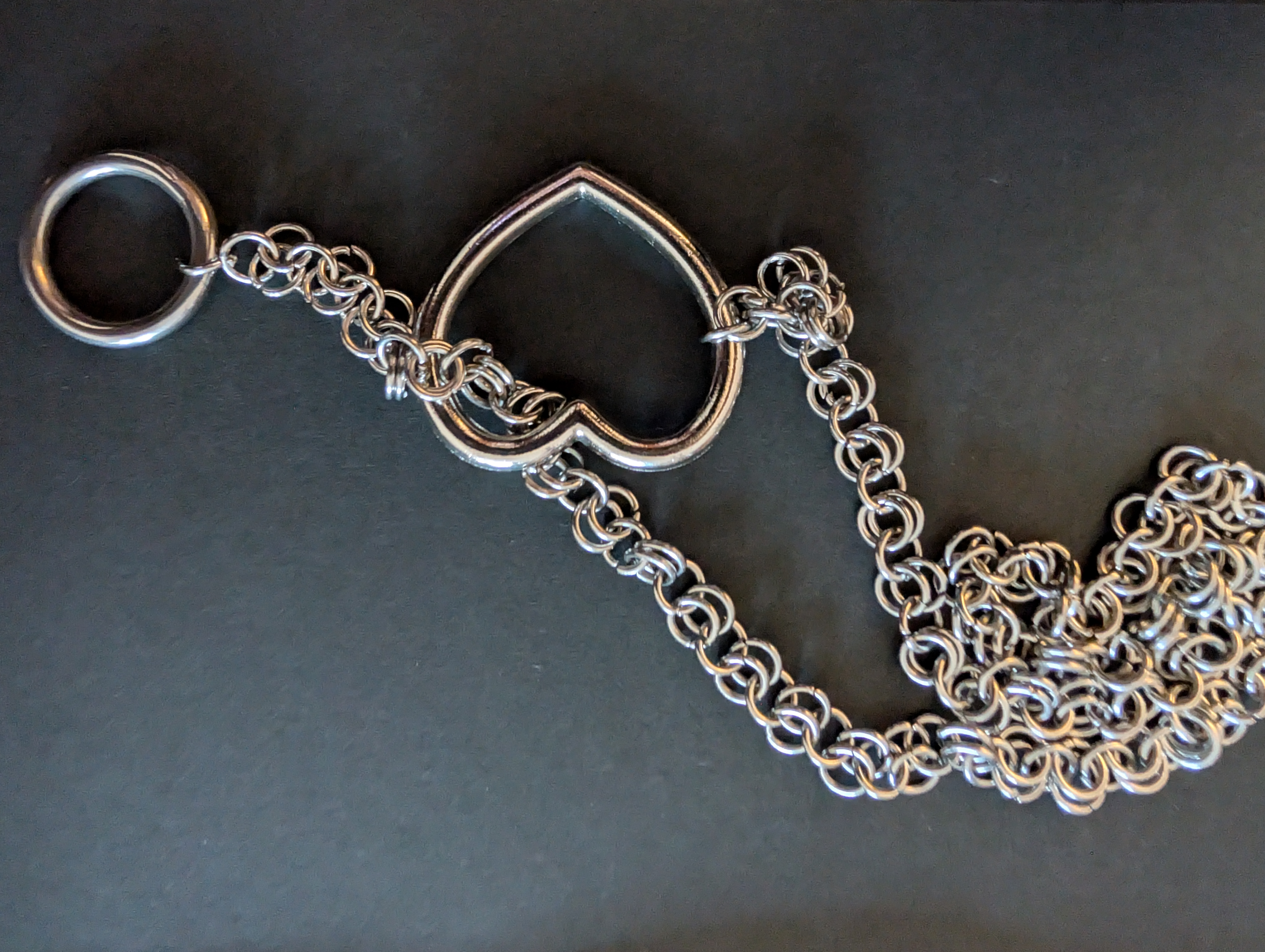 Leashed Heart Choker Chain Necklace