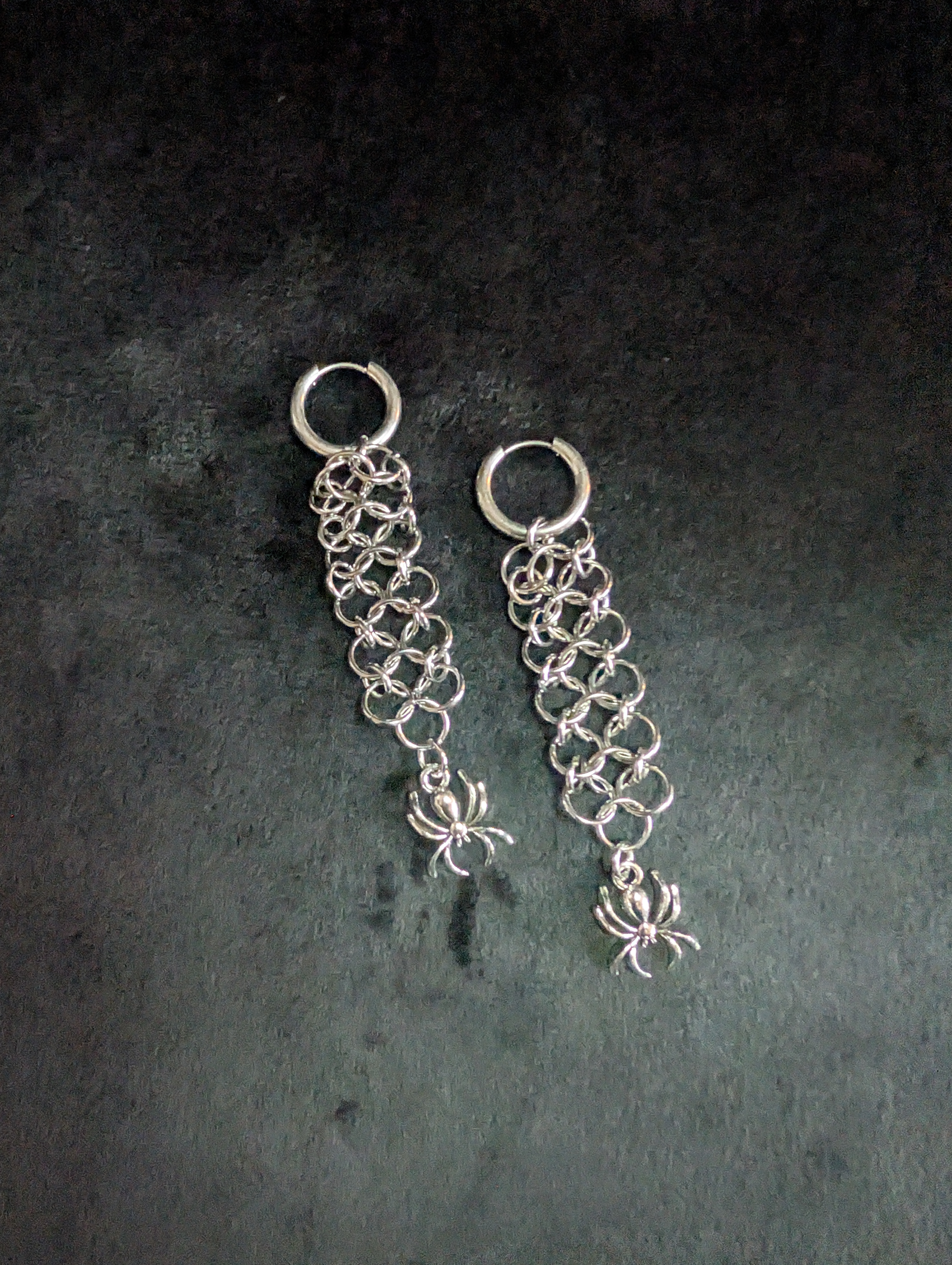 Chainmail Spider Earrings
