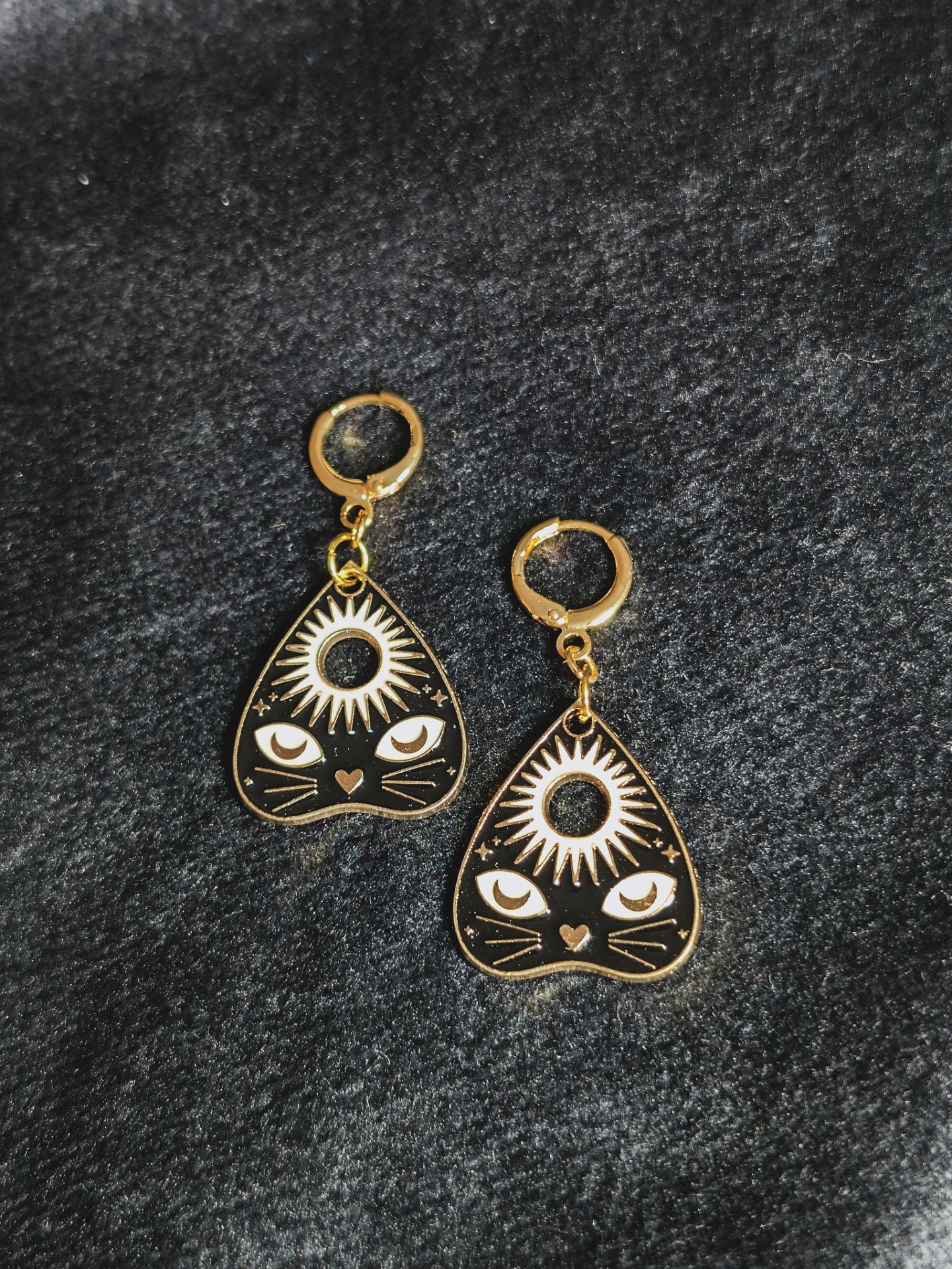 Planchette Gold Hoop Earrings