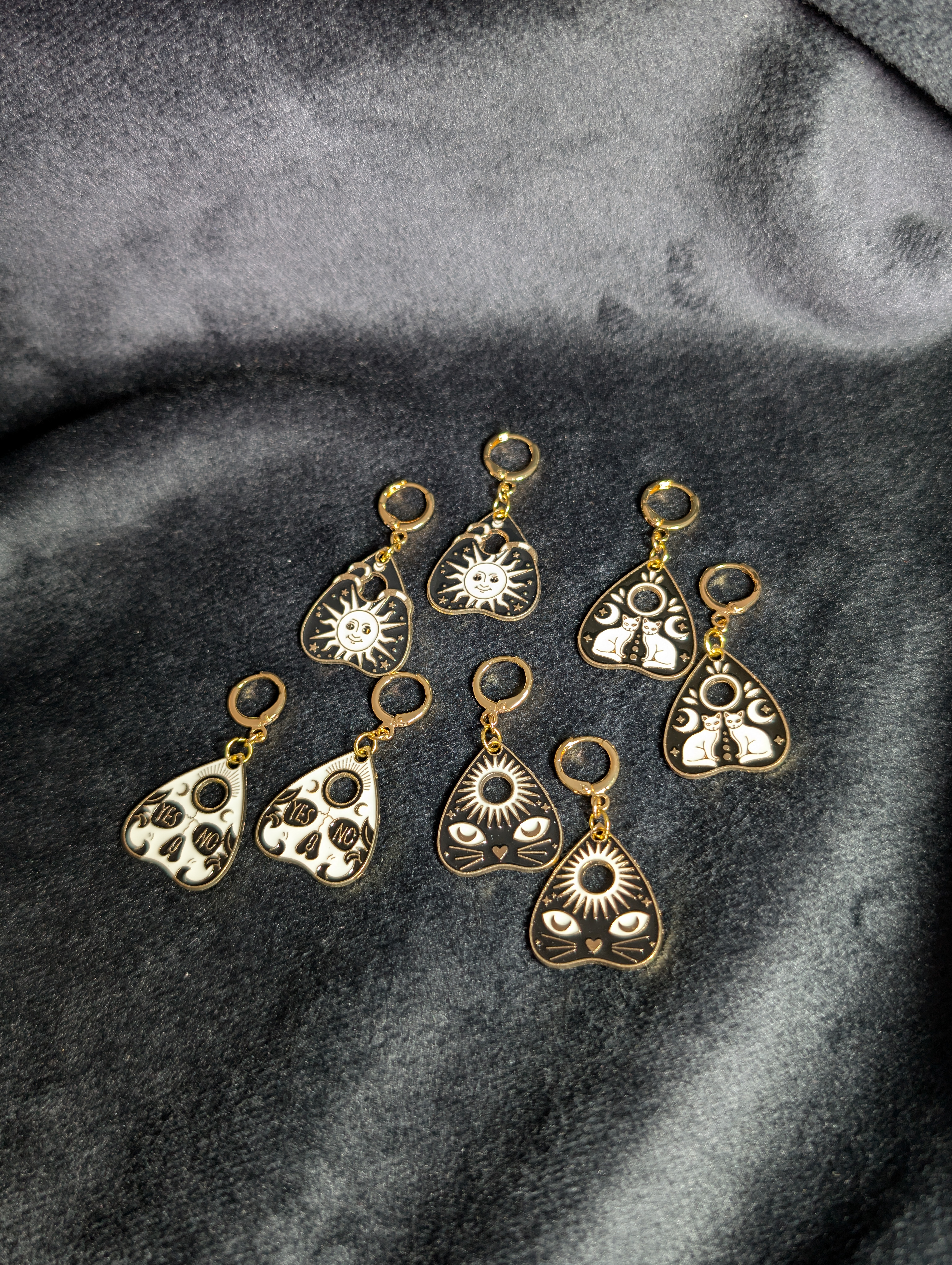 Planchette Gold Hoop Earrings