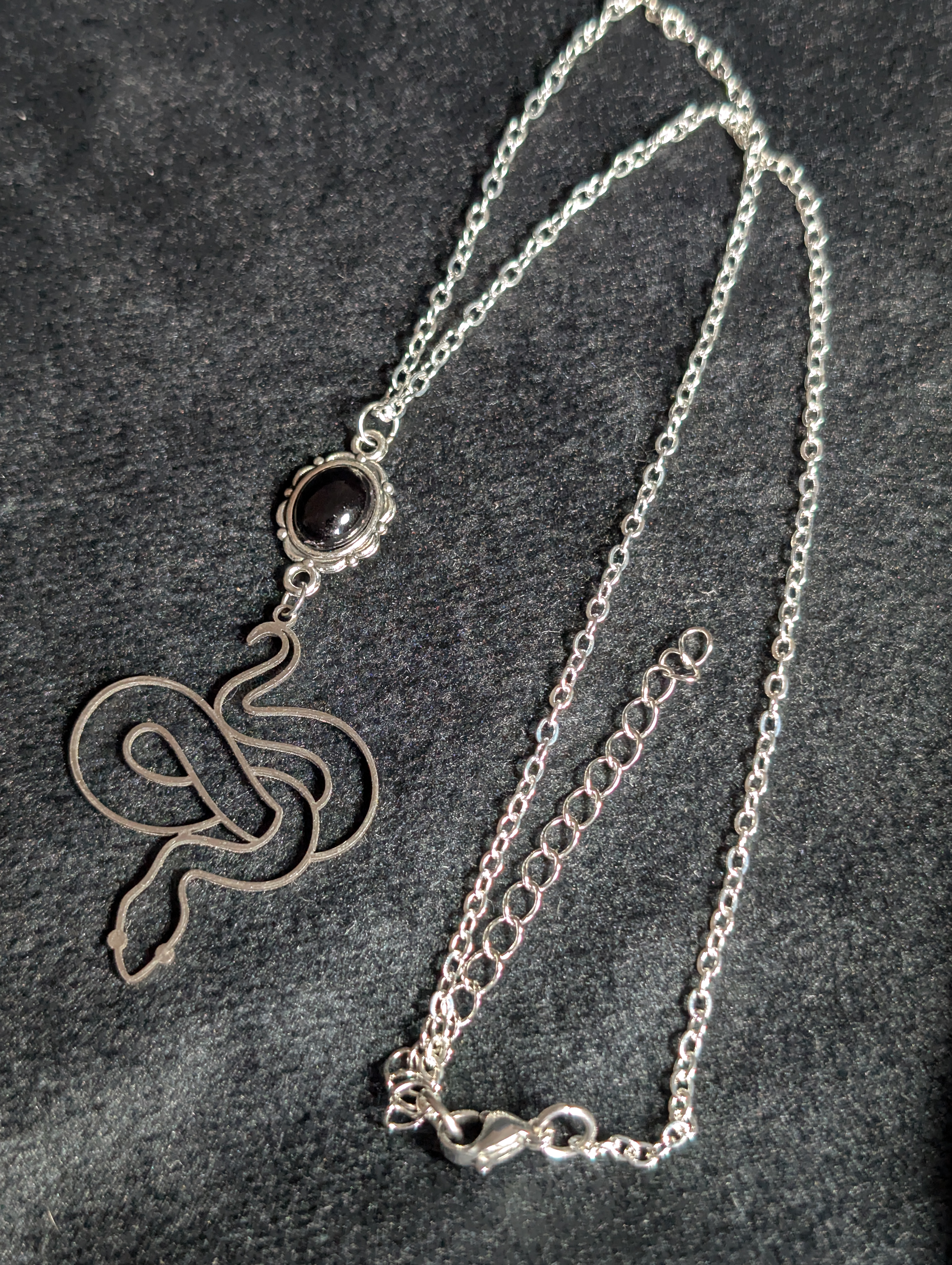Obsidian Serpent Necklace