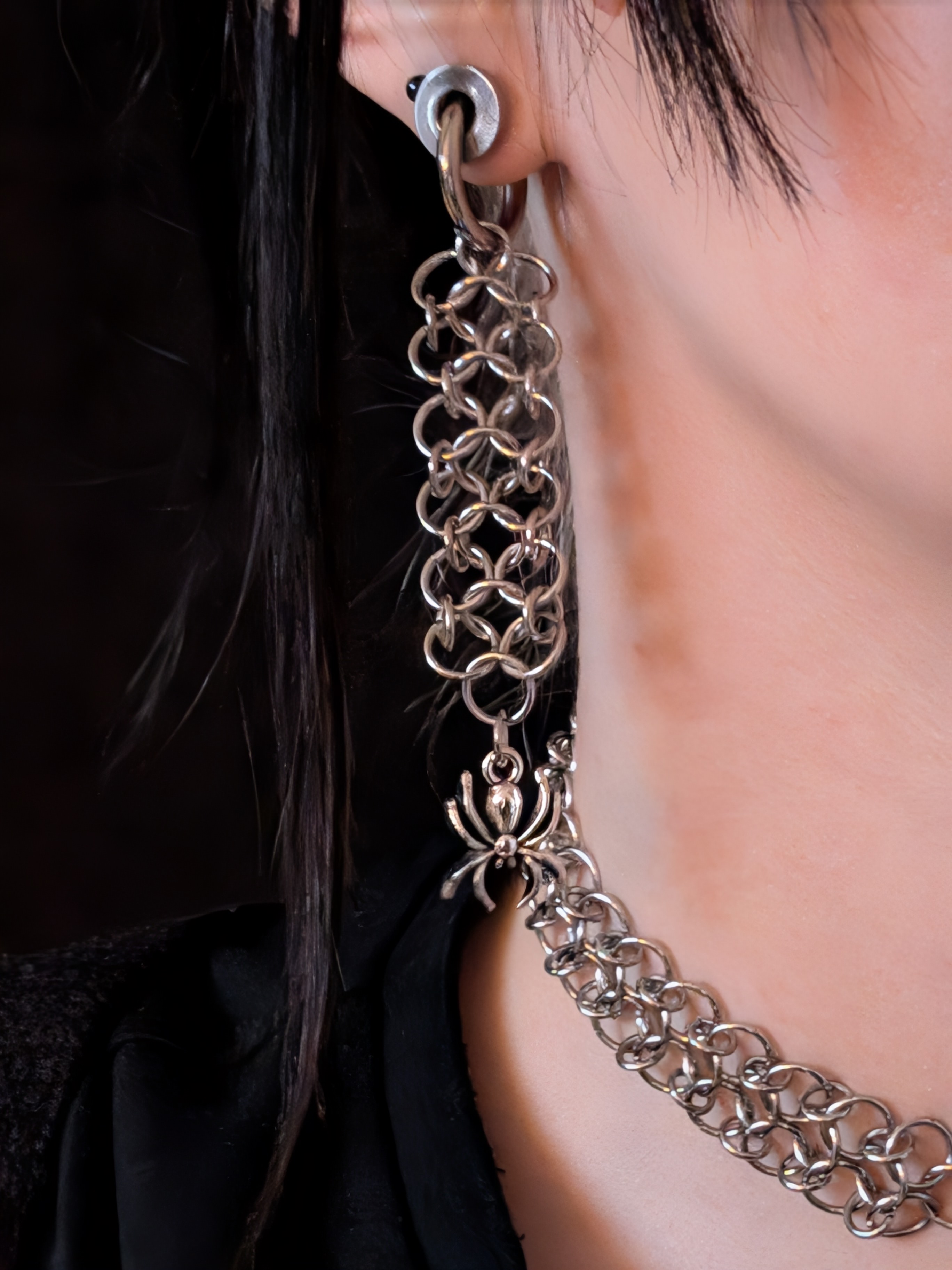 Chainmail Spider Earrings