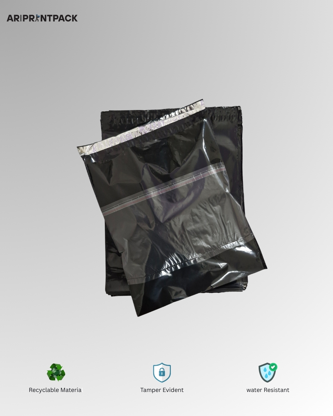 Black Tamper-Proof Courier Bag (10x12 inches)