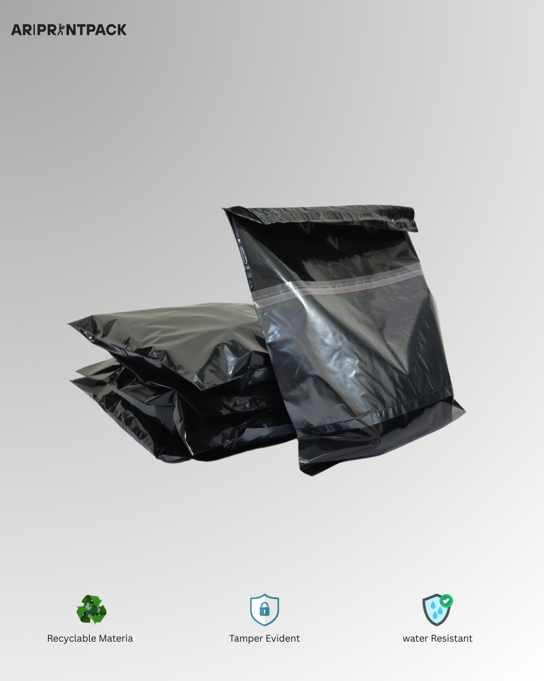 Black Tamper-Proof Courier Bag (10x12 inches)