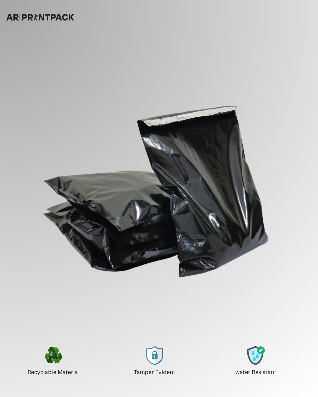 Black Tamper-Proof Courier Bag (10x12 inches)