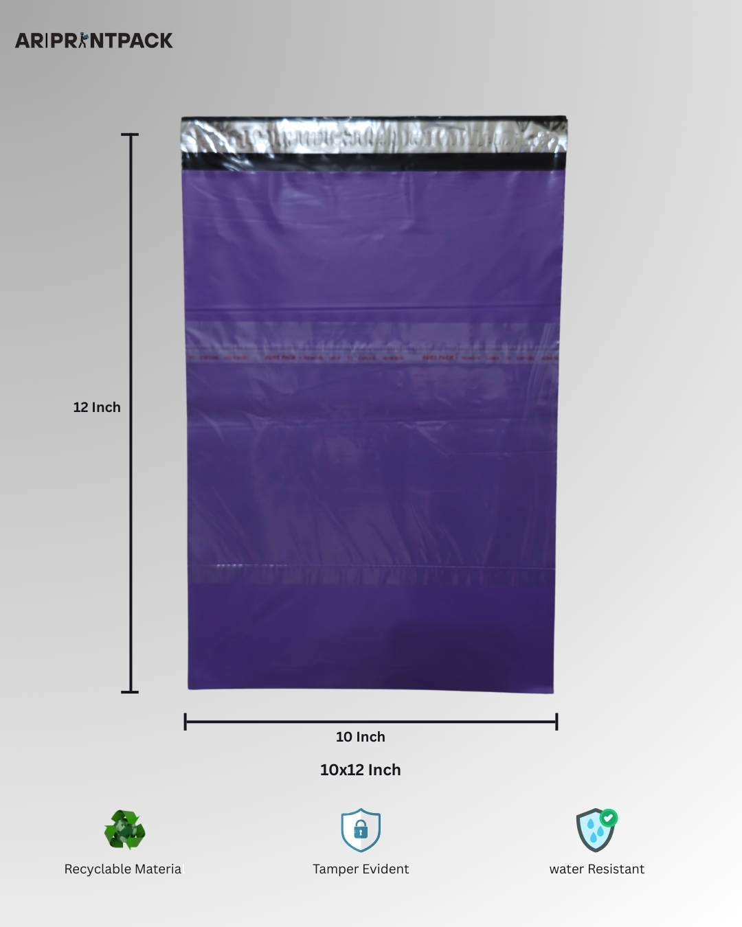 Purple Tamper-Proof Courier Bag (10x12 inches)