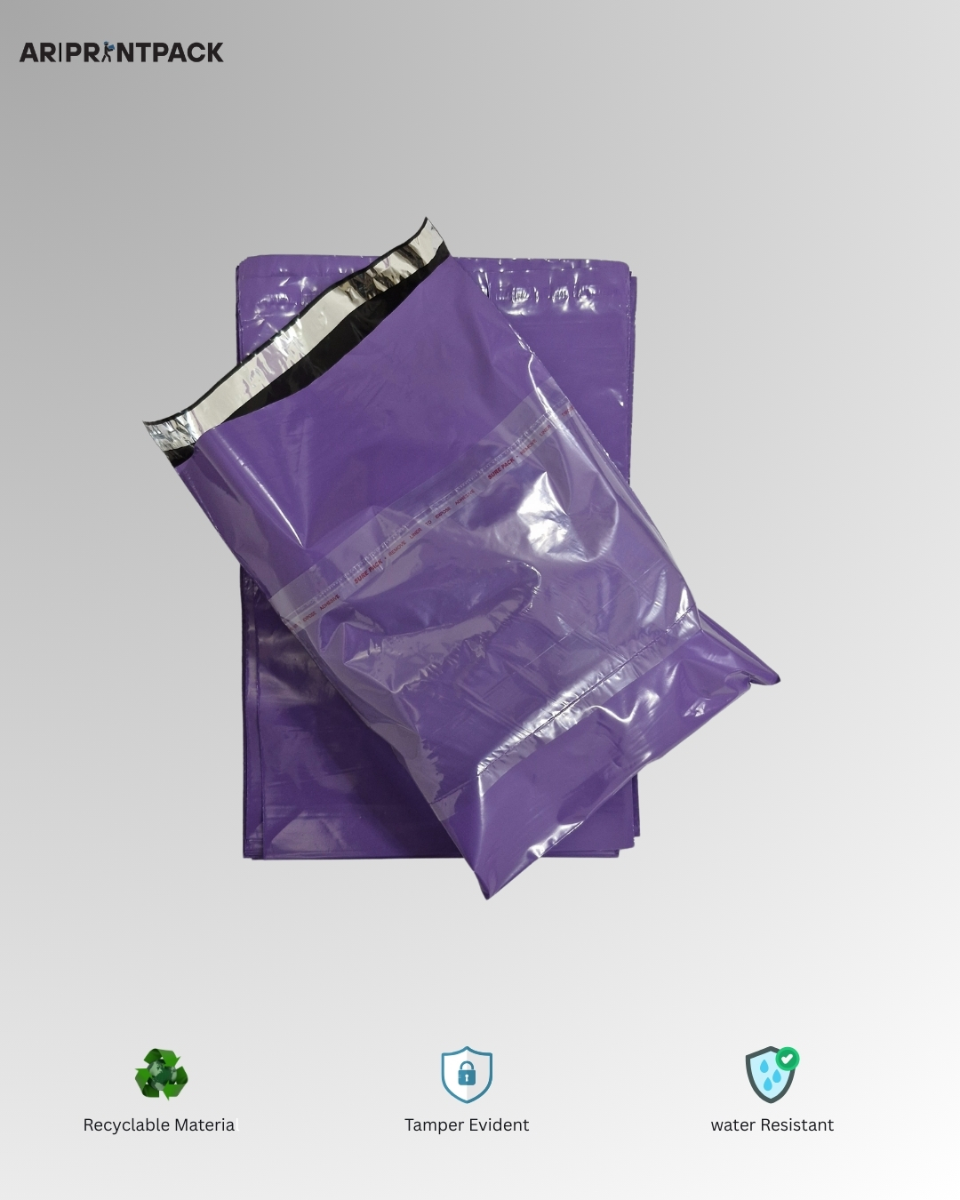 Purple Tamper-Proof Courier Bag (10x14 inches)
