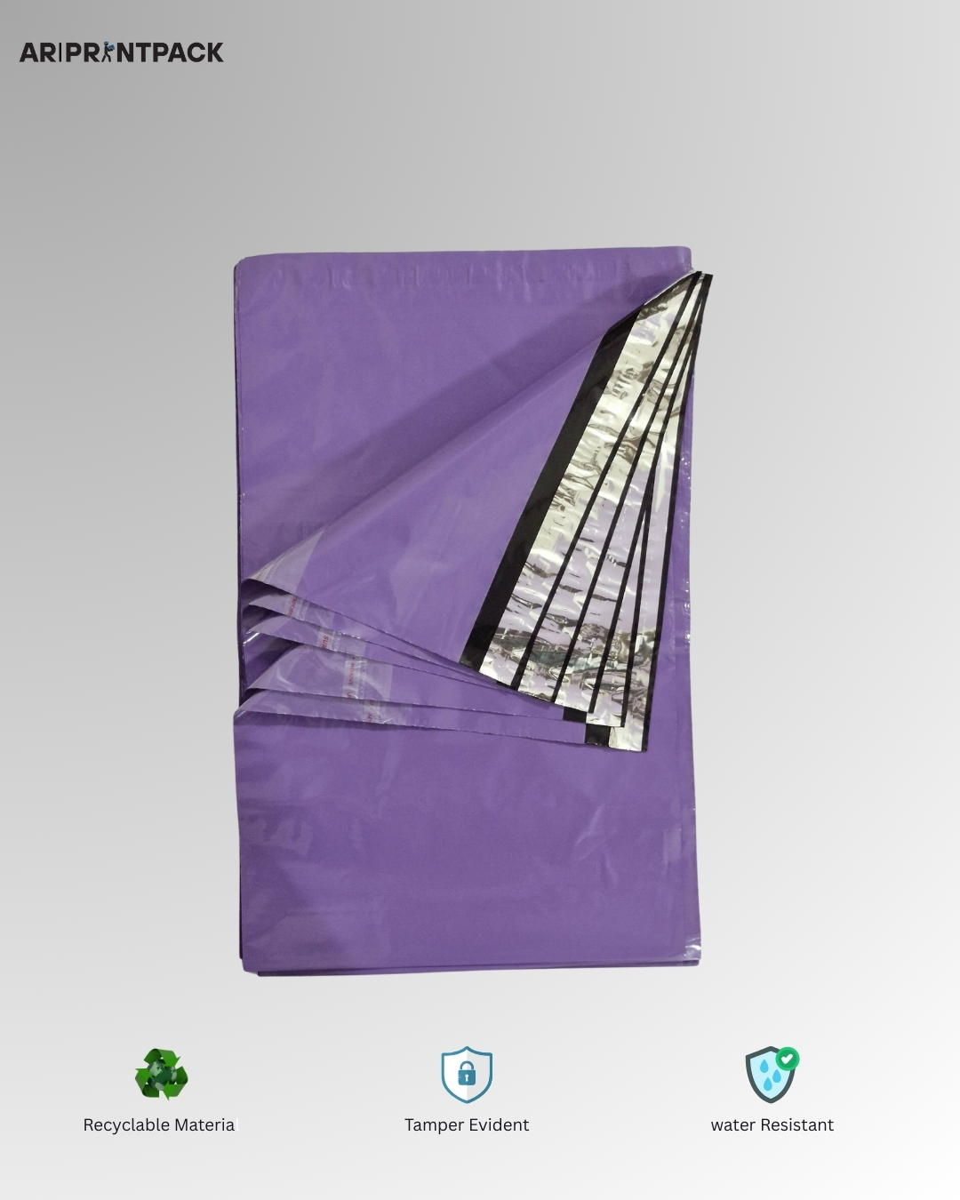 Purple Tamper-Proof Courier Bag (10x14 inches)