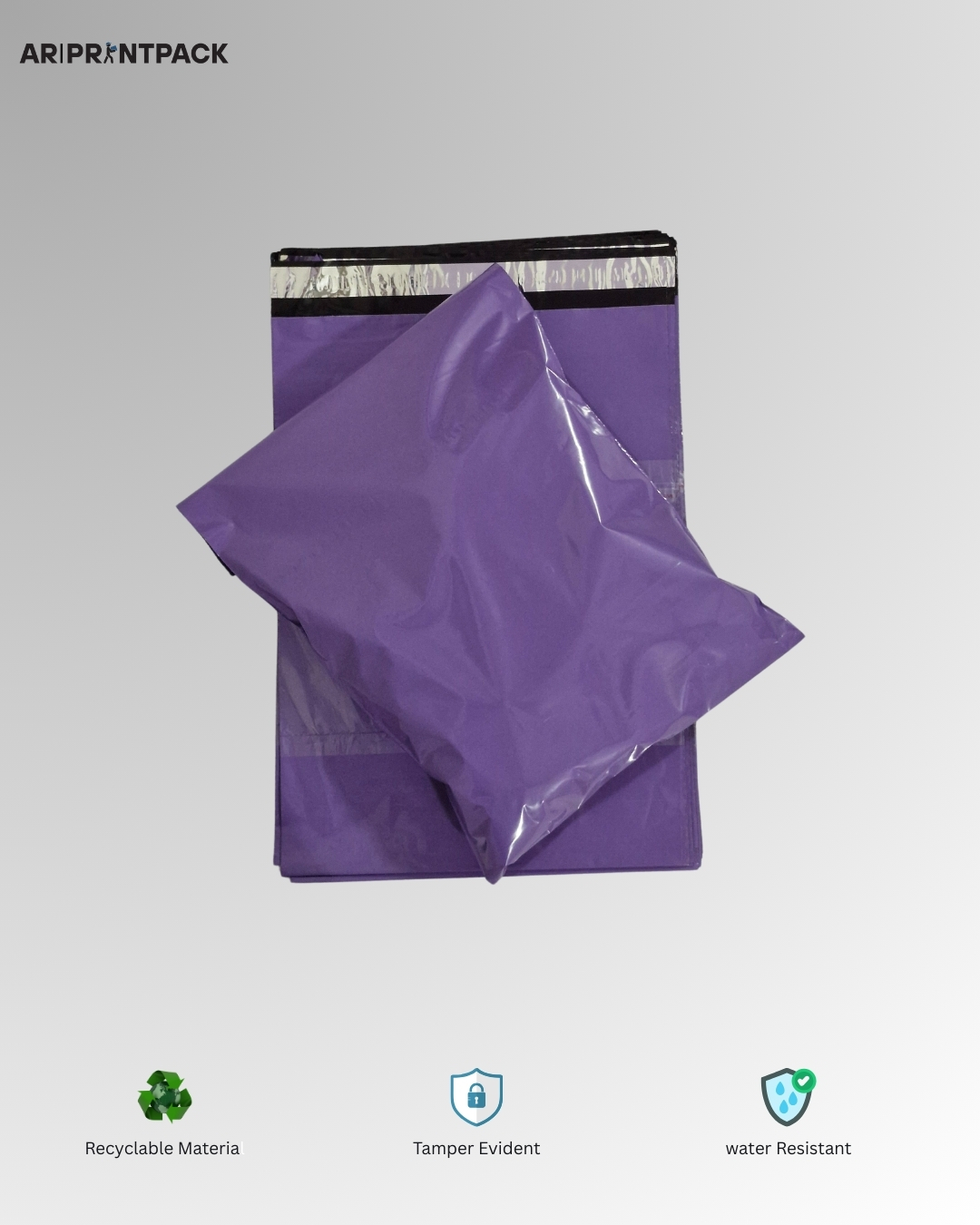 Purple Tamper-Proof Courier Bag (12x16 inches)